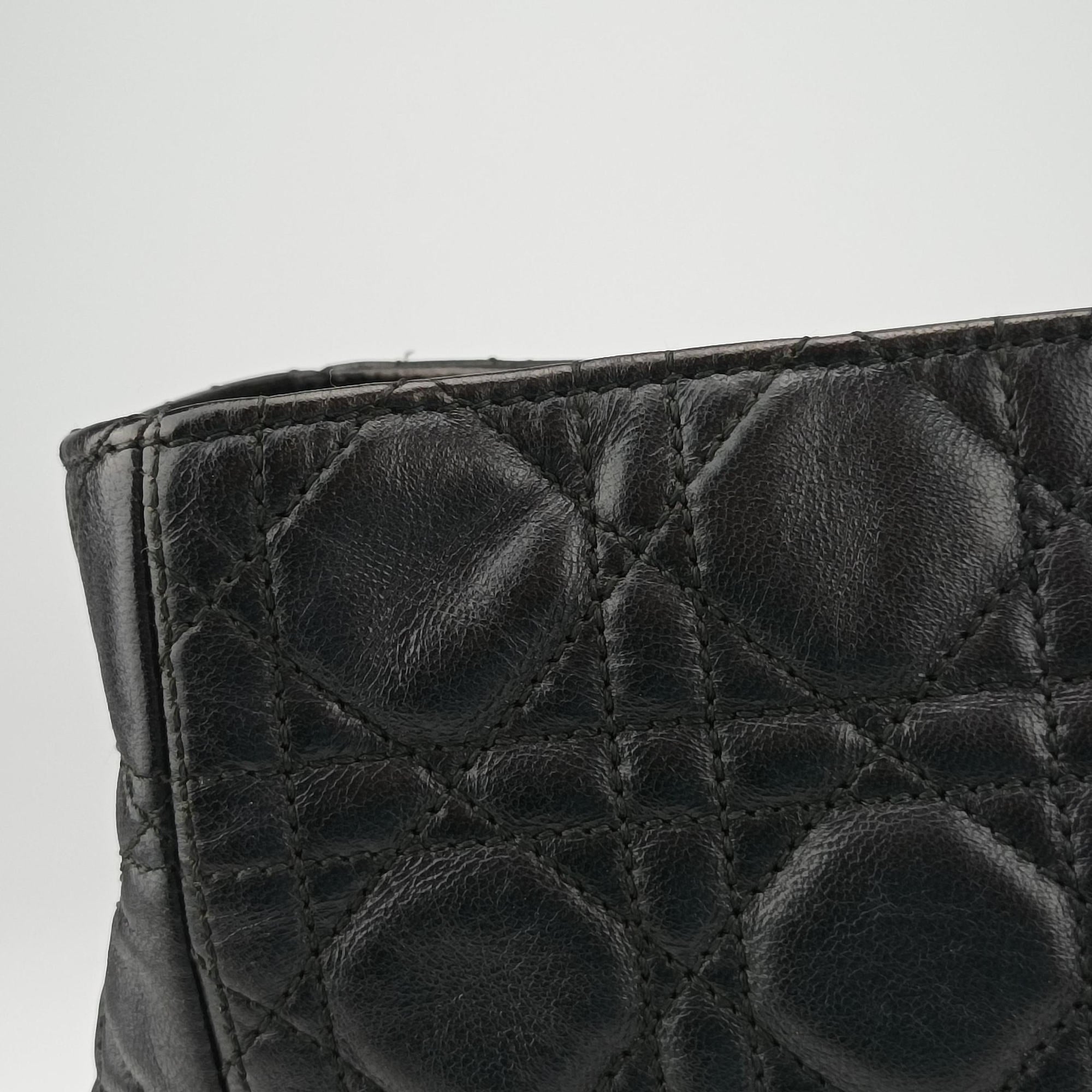 Pre-owned Christian Dior Lady Dior Black lambskin  shoulderbag | stylenewstar
