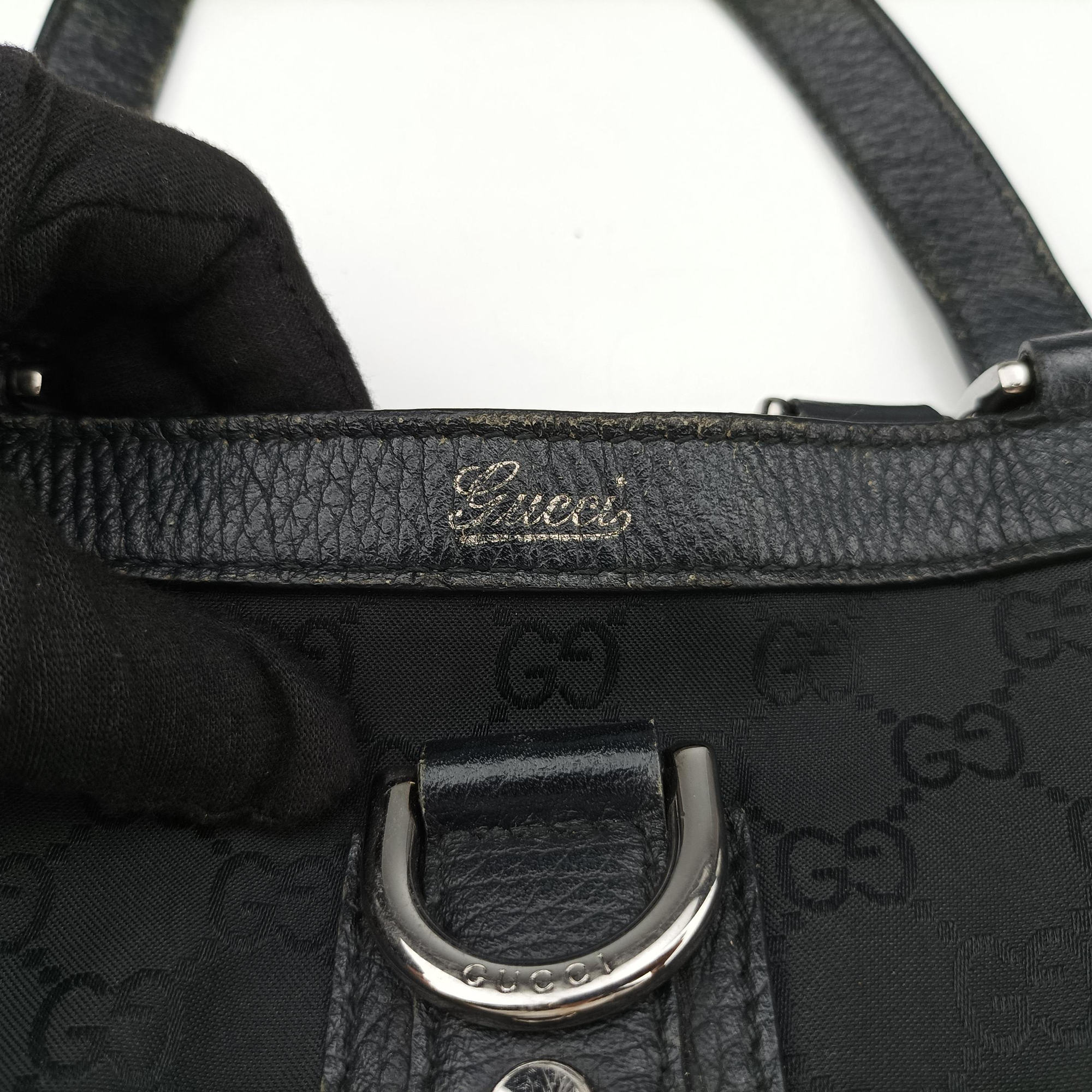Pre-owned Gucci Abbey Black Canvas × Leather 293580 handbag | stylenewstar