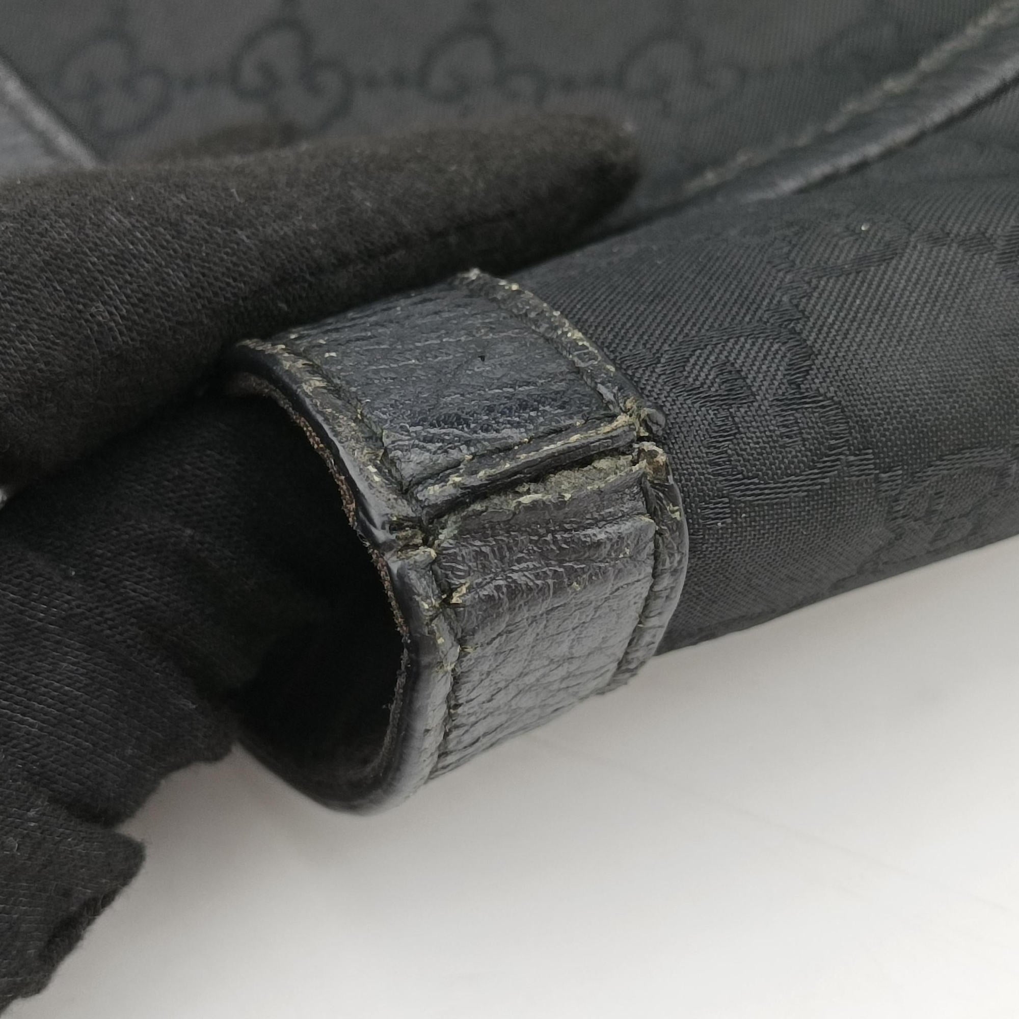 Pre-owned Gucci Abbey Black Canvas × Leather 293580 handbag | stylenewstar