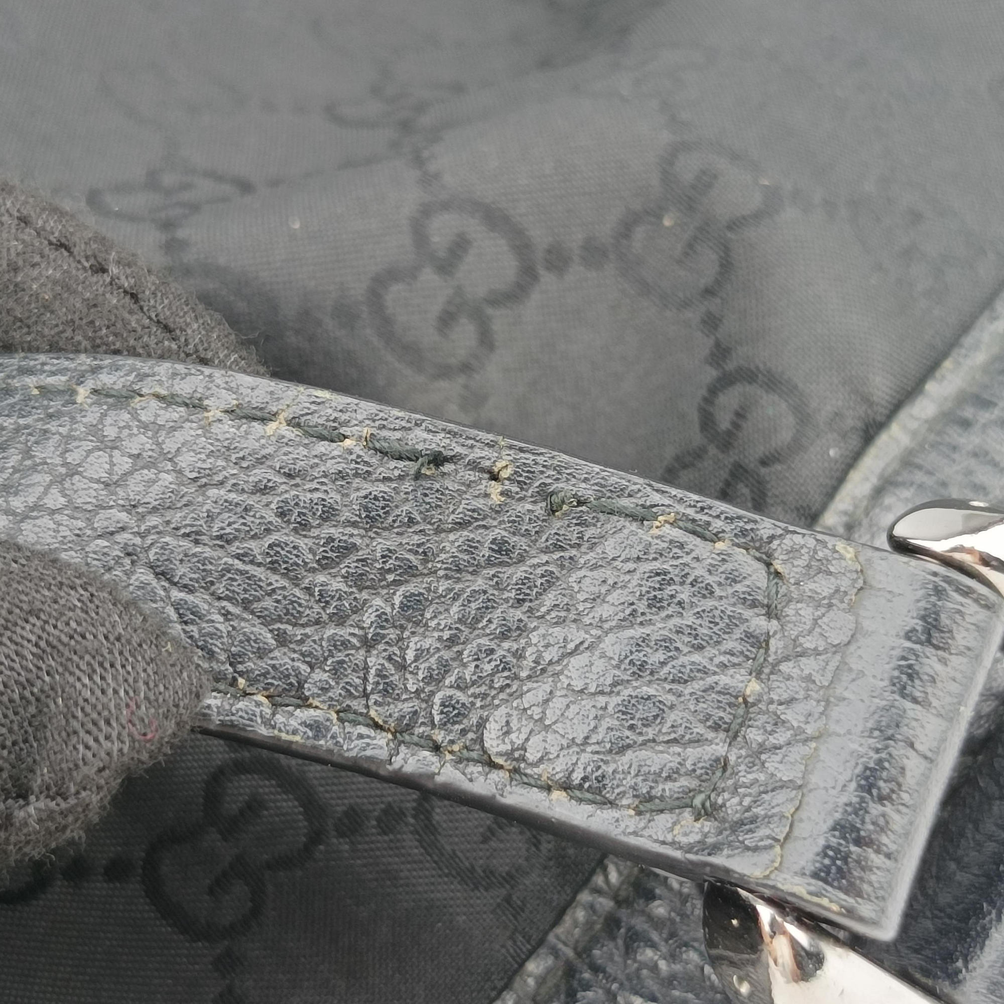 Pre-owned Gucci Abbey Black Canvas × Leather 293580 handbag | stylenewstar