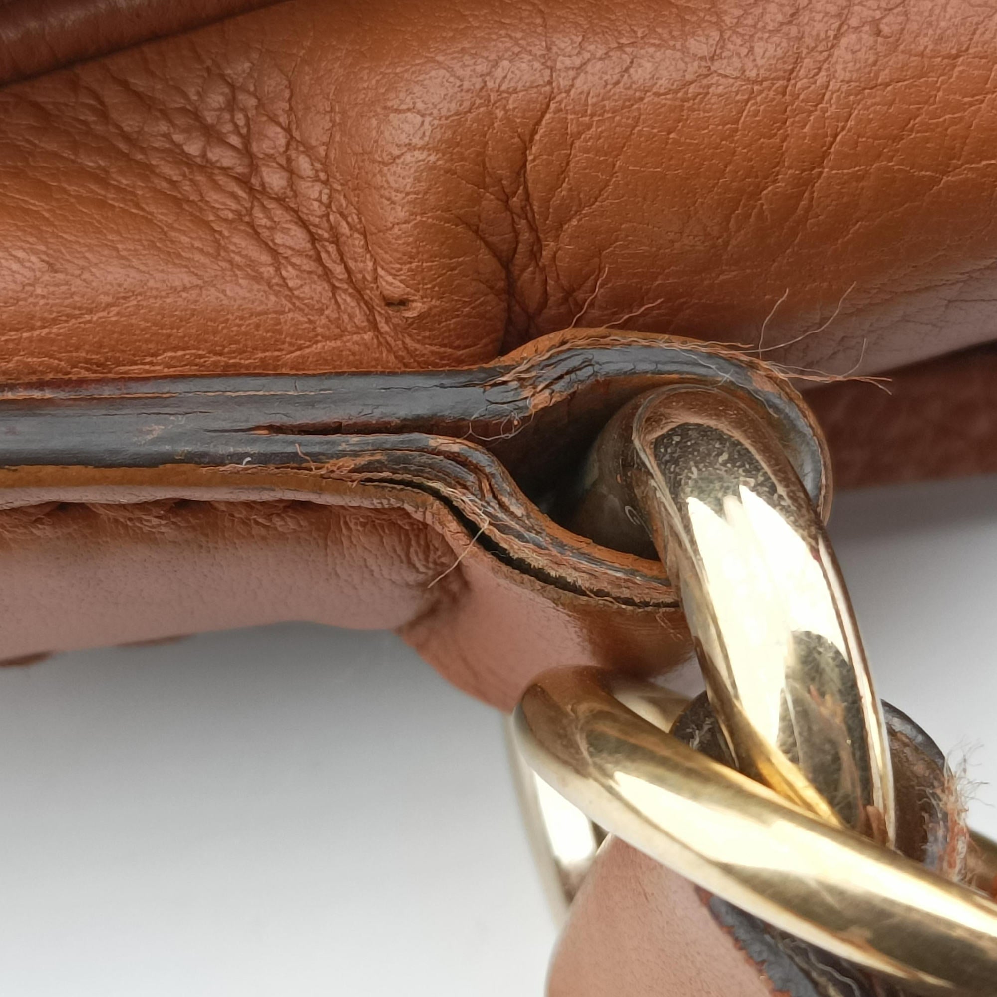 Pre-owned Gucci Marrakech Messenger Brown leather 257024 shoulderbag | stylenewstar