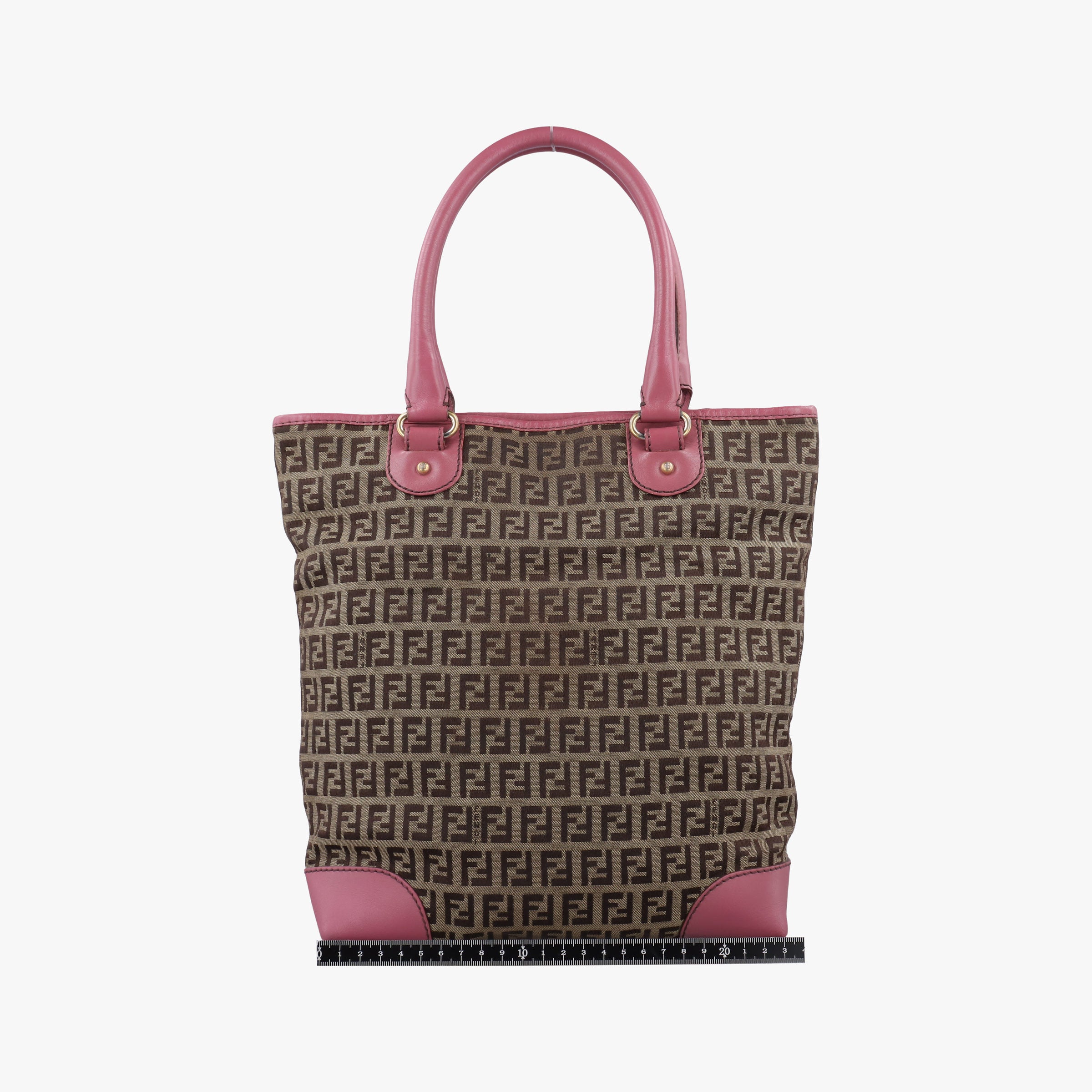 Secondhand Fendi Zucchino Brown×Pink Canvas×Leather 8BH139 handbag | stylenewstar