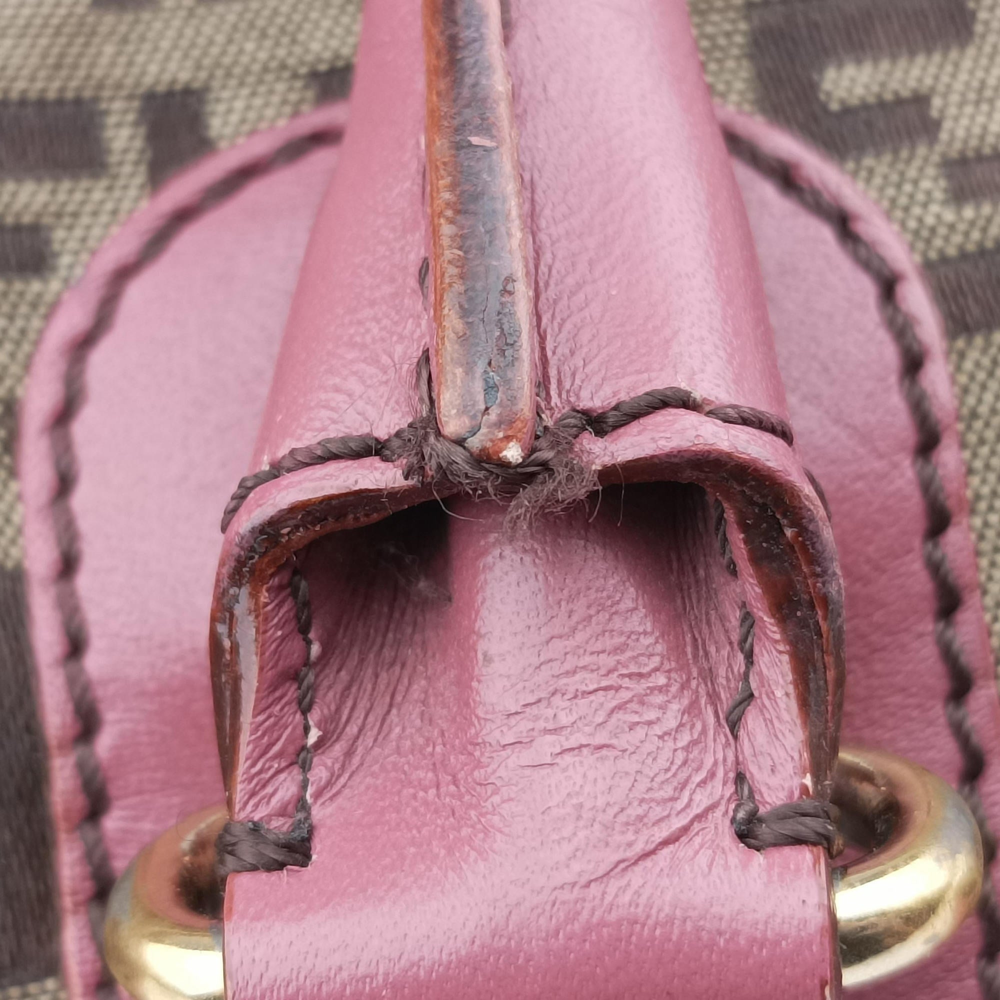 Secondhand Fendi Zucchino Brown×Pink Canvas×Leather 8BH139 handbag | stylenewstar