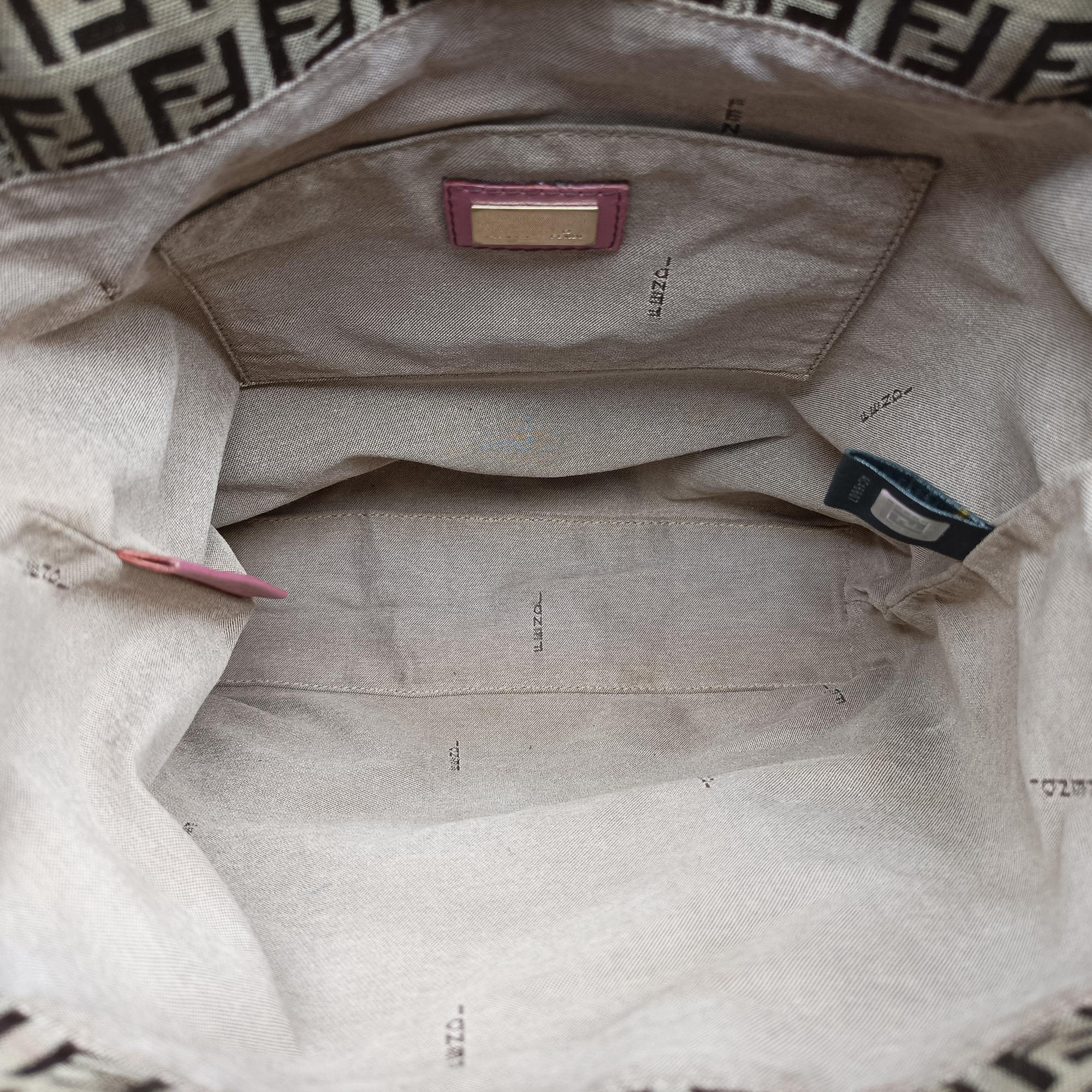 Secondhand Fendi Zucchino Brown×Pink Canvas×Leather 8BH139 handbag | stylenewstar