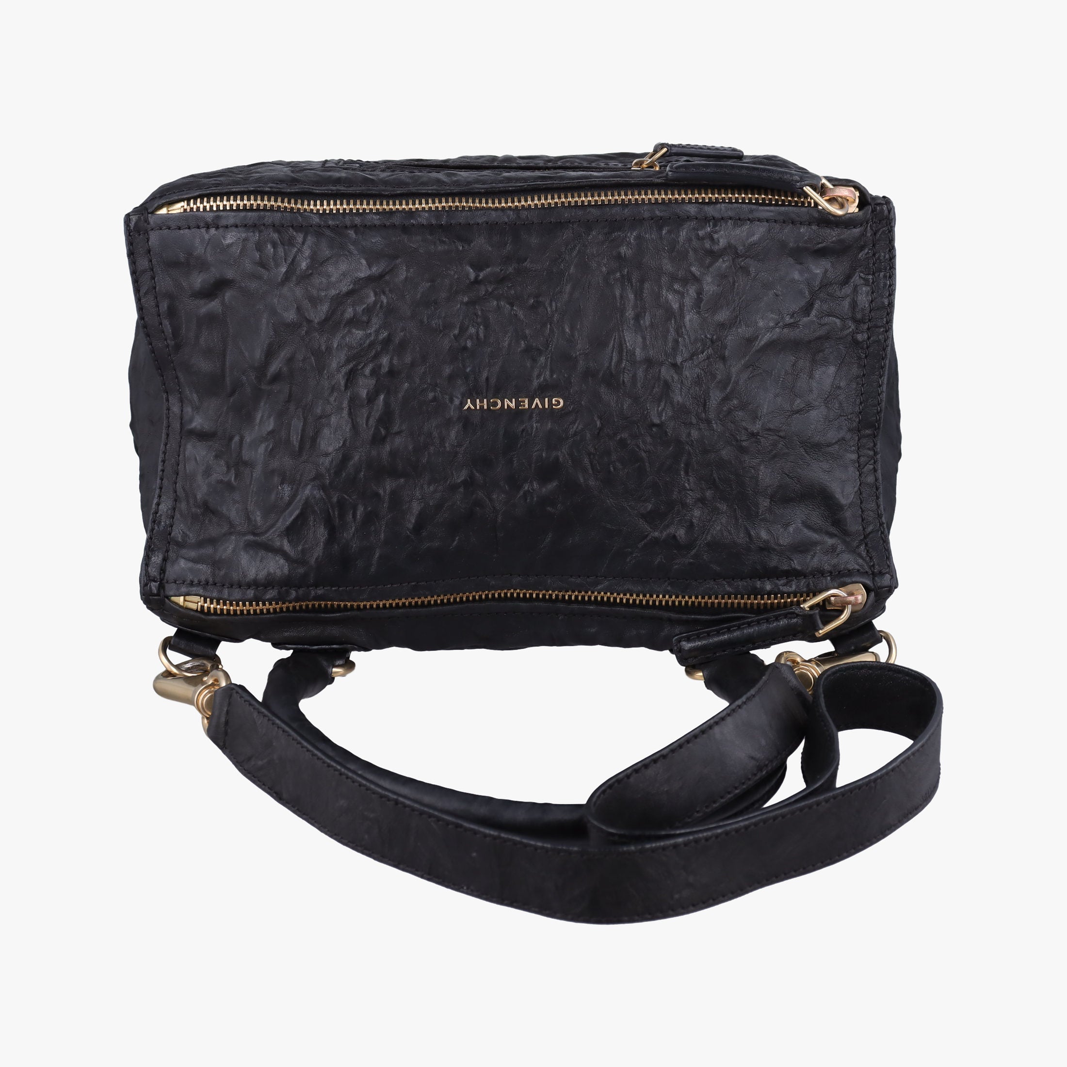Pre-owned Givenchy Pandora Black Leather  shoulderbag | stylenewstar