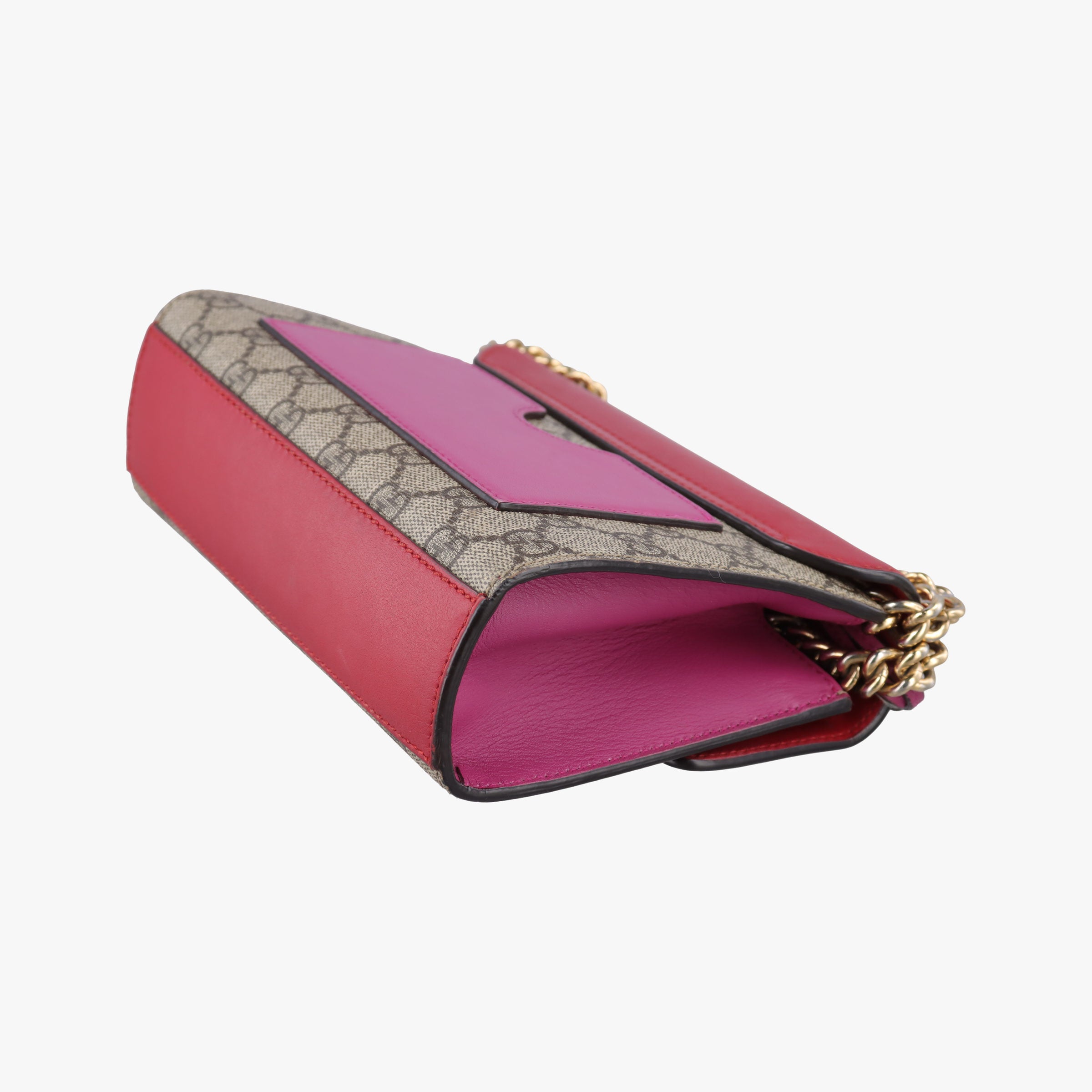 Pre-owned Gucci Padlock Beige×red×pink PVC coated canvas×Leather 409487 shoulderbag | stylenewstar