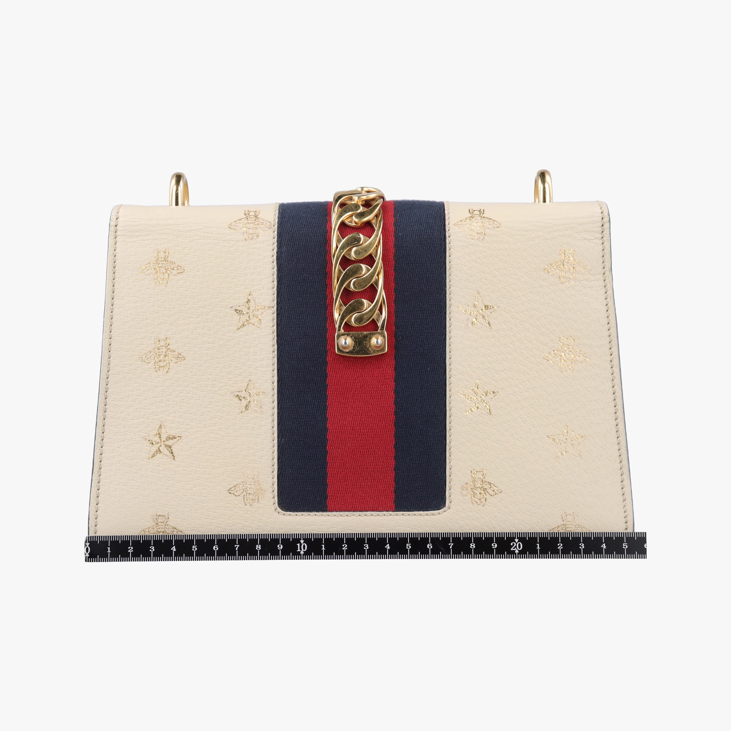 Secondhand Gucci Sylvie Ivory×Navy×Red Leather 524405 shoulderbag | stylenewstar