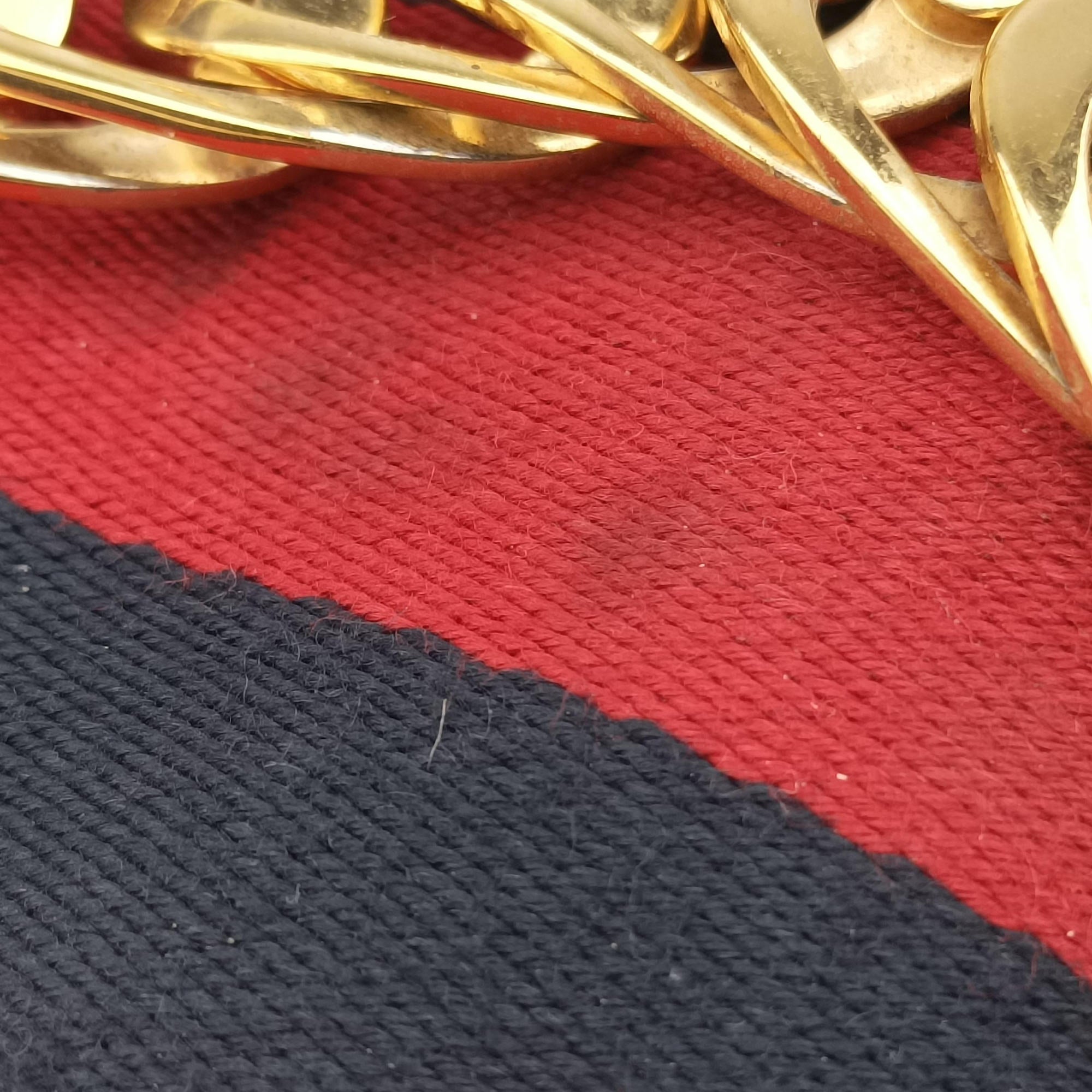 Secondhand Gucci Sylvie Ivory×Navy×Red Leather 524405 shoulderbag | stylenewstar