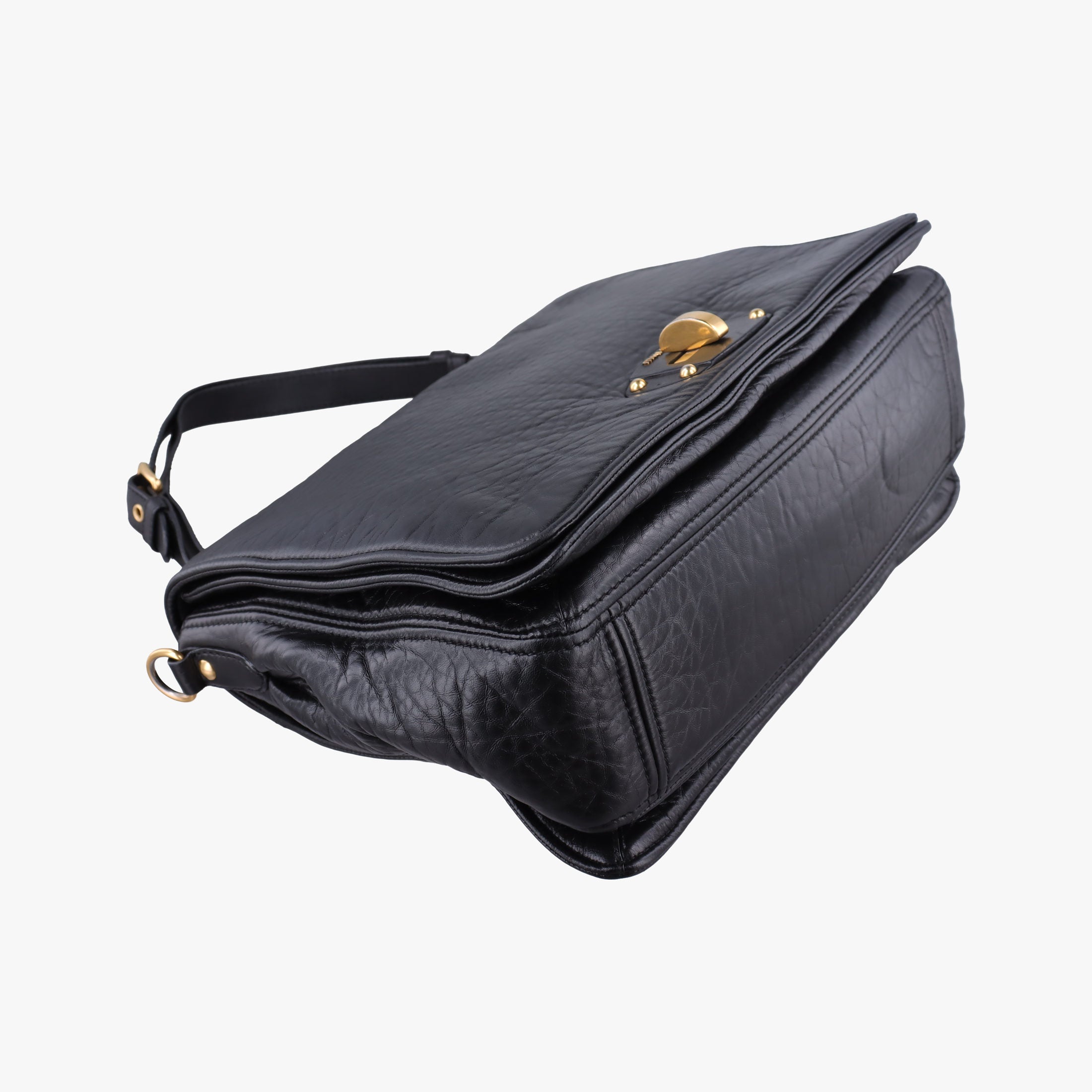 Pre-owned Miu Miu Madras Black Leather  shoulderbag | stylenewstar
