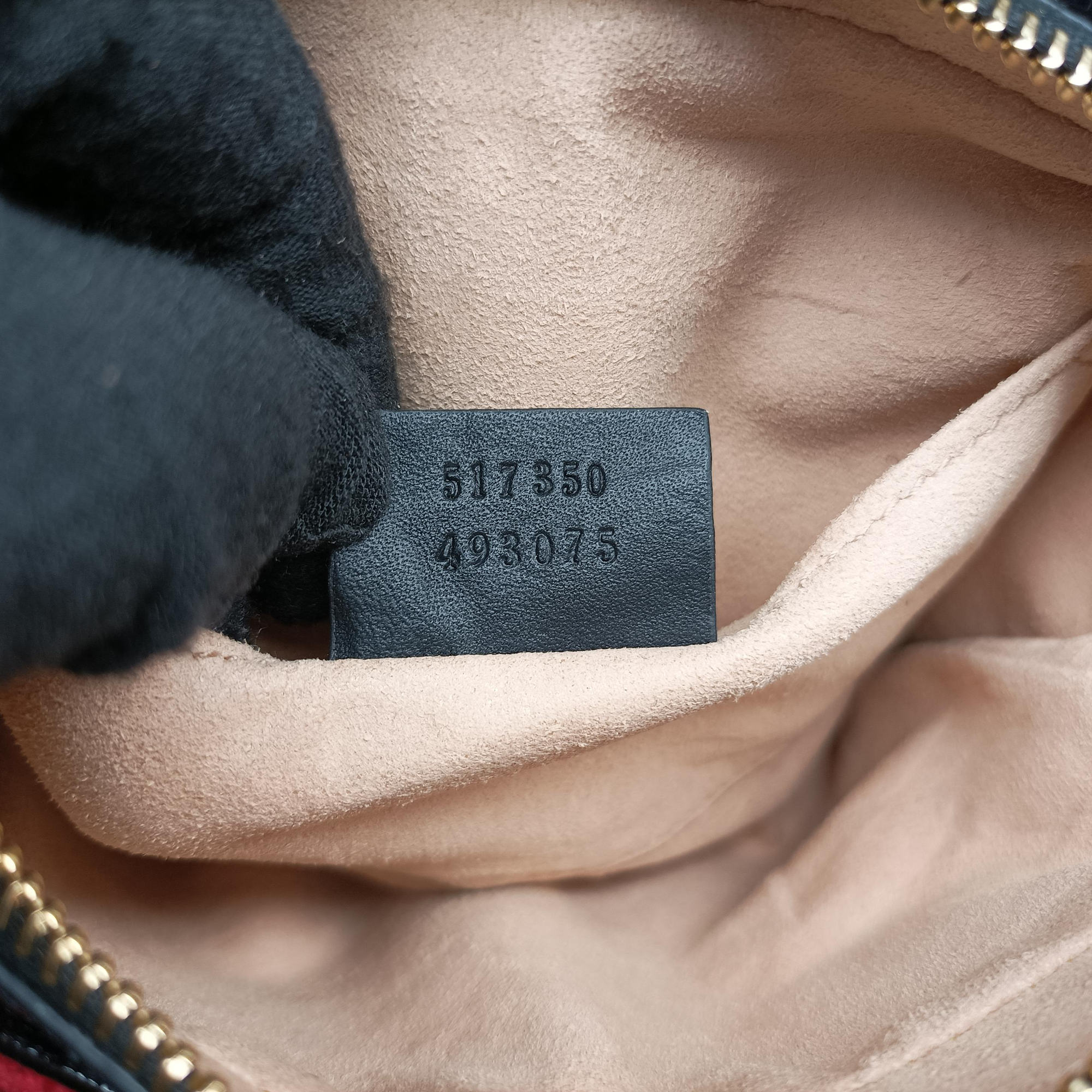 Pre-owned Gucci OPHIDIA Black×red suede×Patent Leather 517350 shoulderbag | stylenewstar