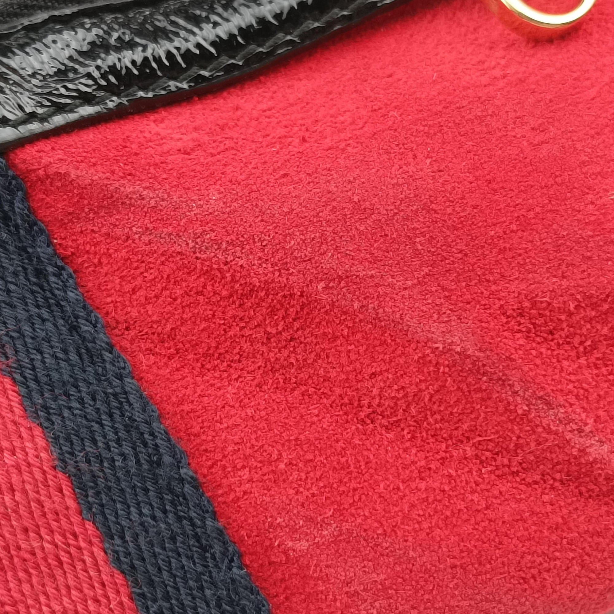 Pre-owned Gucci OPHIDIA Black×red suede×Patent Leather 517350 shoulderbag | stylenewstar
