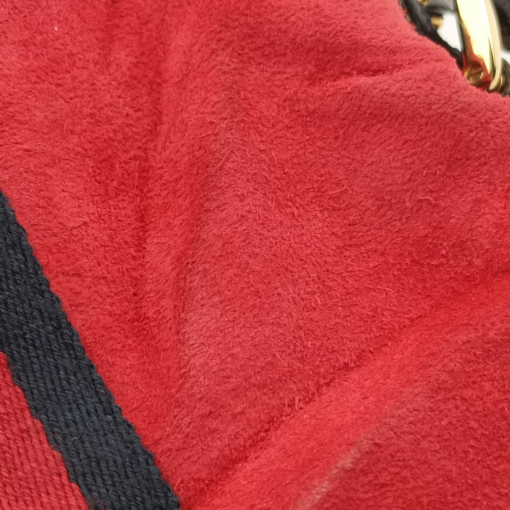 Pre-owned Gucci OPHIDIA Black×red suede×Patent Leather 517350 shoulderbag | stylenewstar