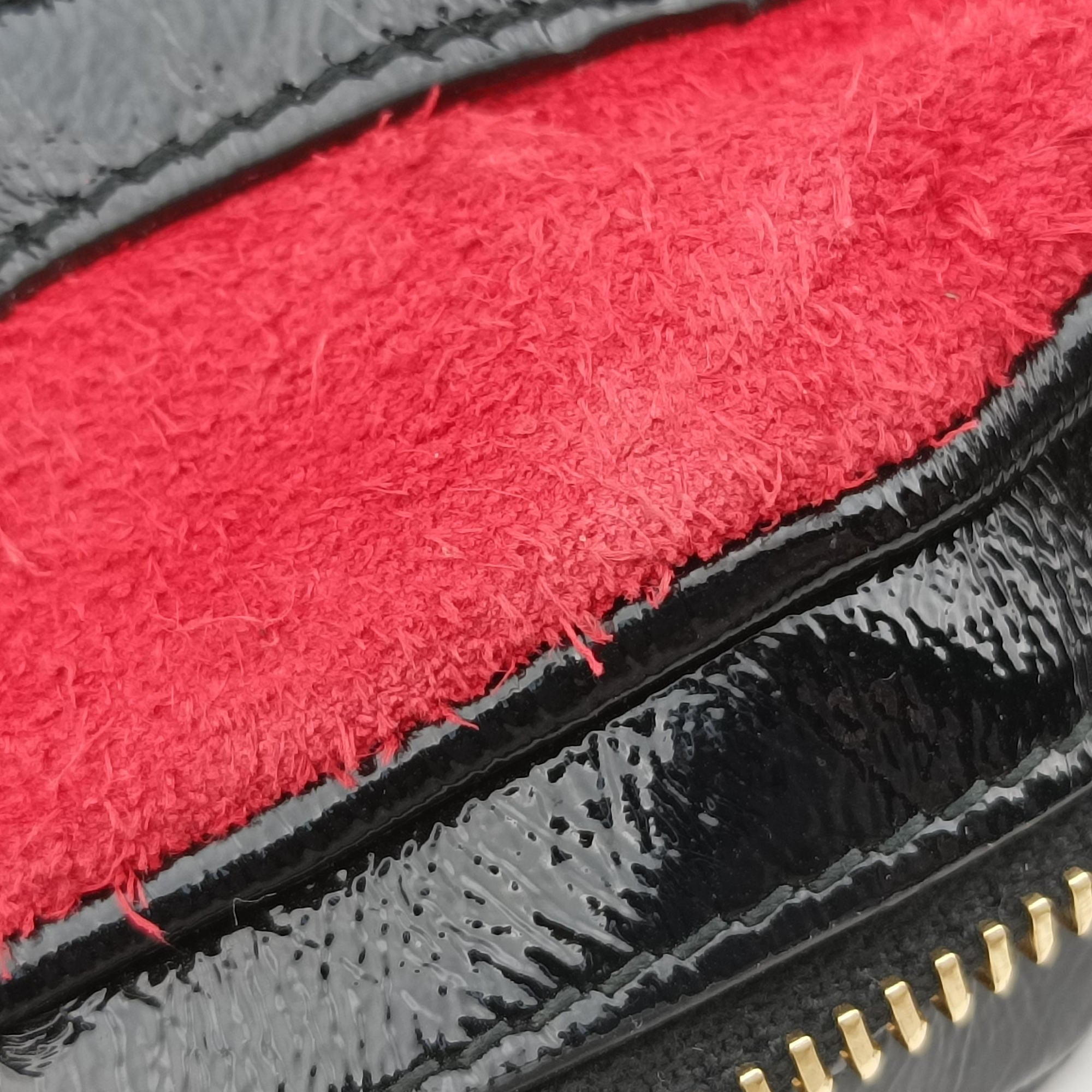 Pre-owned Gucci OPHIDIA Black×red suede×Patent Leather 517350 shoulderbag | stylenewstar