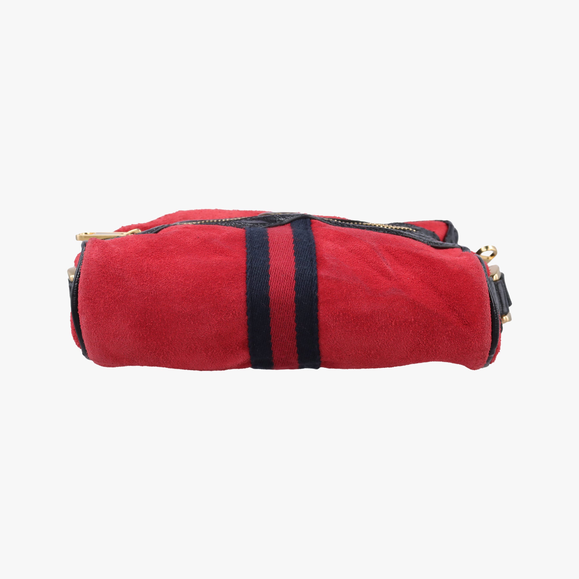 Pre-owned Gucci OPHIDIA Black×red suede×Patent Leather 517350 shoulderbag | stylenewstar