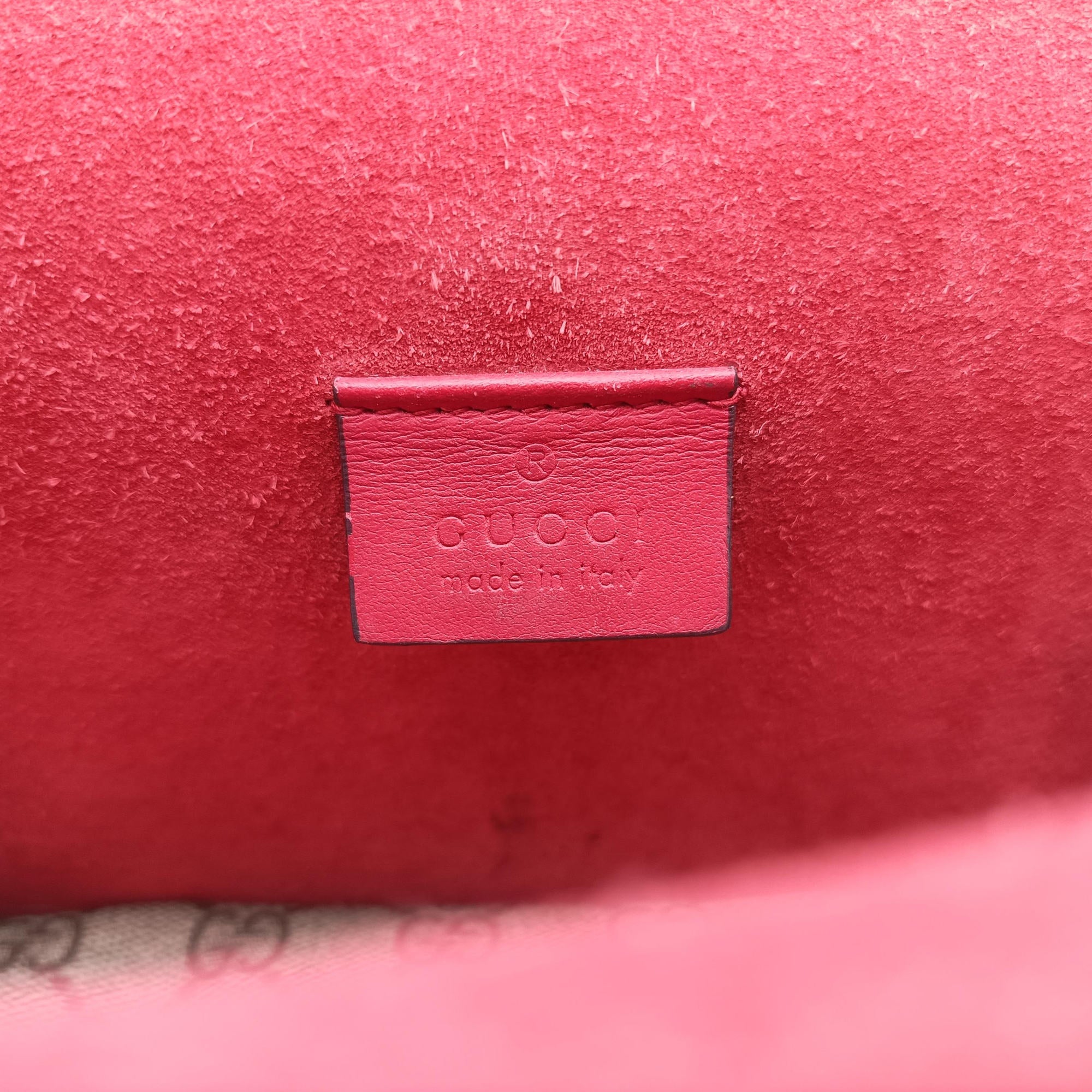 Pre-owned Gucci Dionysus beige×red PVC coated canvas × suede 421970 shoulderbag | stylenewstar