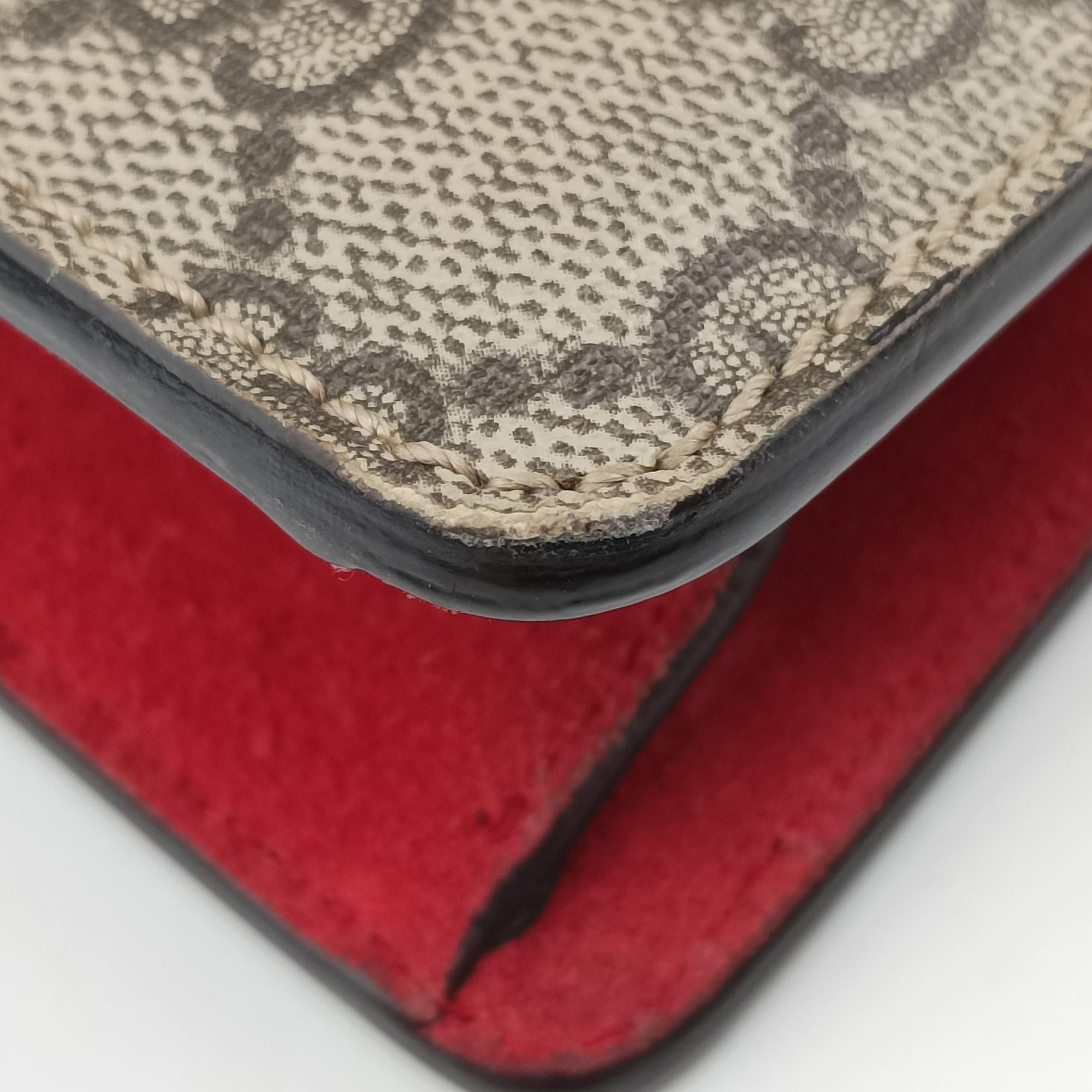 Pre-owned Gucci Dionysus beige×red PVC coated canvas × suede 421970 shoulderbag | stylenewstar