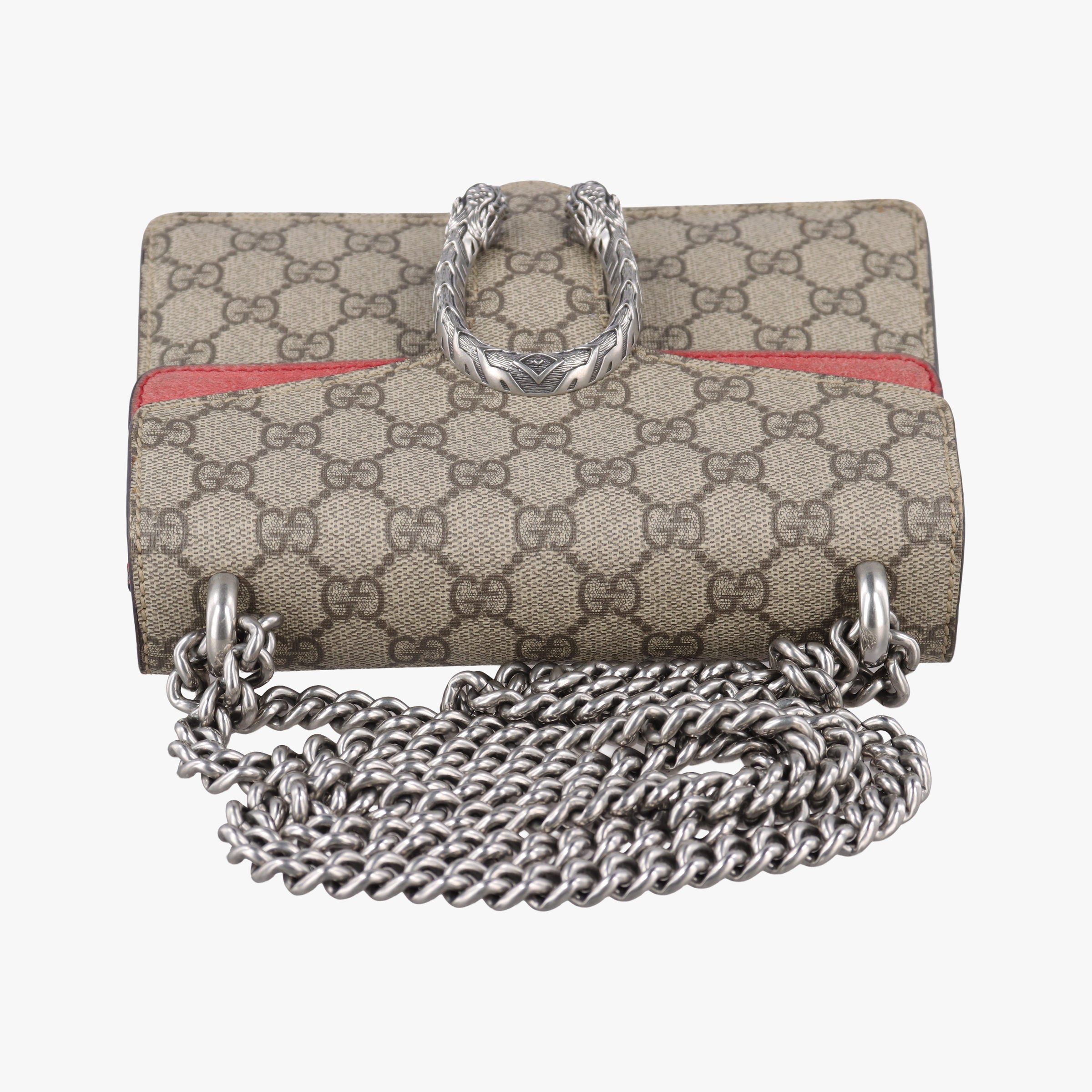Pre-owned Gucci Dionysus beige×red PVC coated canvas × suede 421970 shoulderbag | stylenewstar