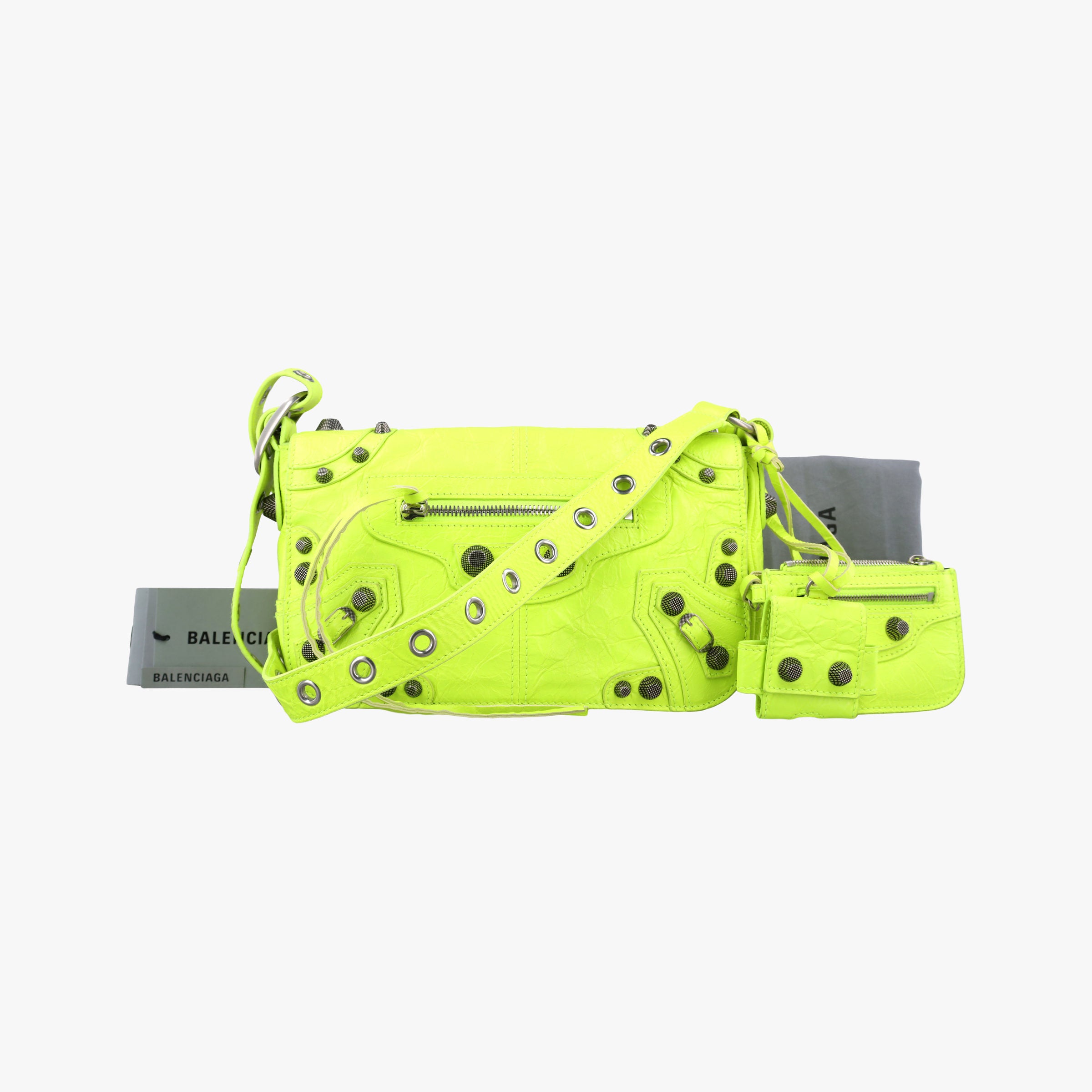Secondhand Balenciaga Le Cagole Neon Yellow  lambskin  shoulderbag | stylenewstar