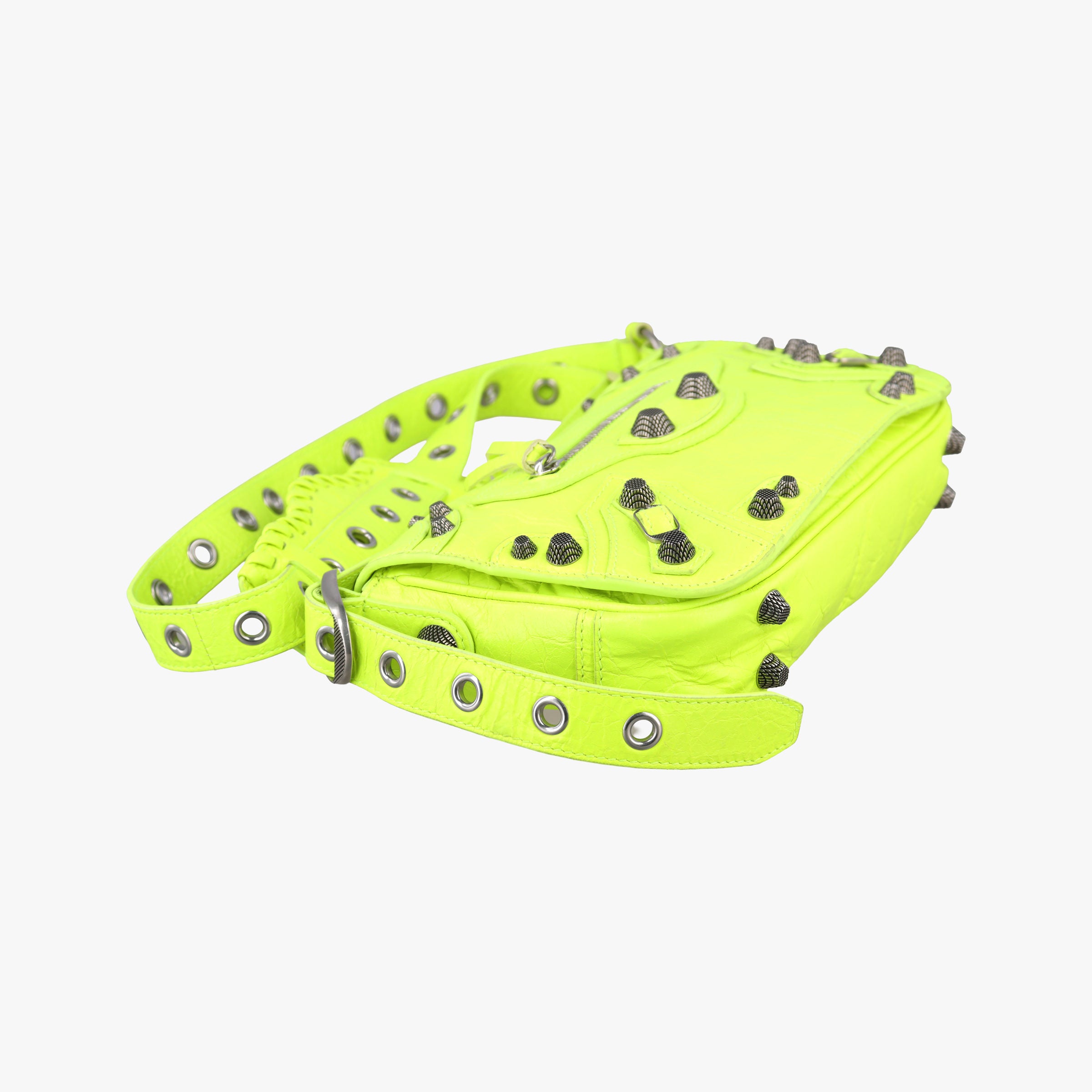 Secondhand Balenciaga Le Cagole Neon Yellow  lambskin  shoulderbag | stylenewstar