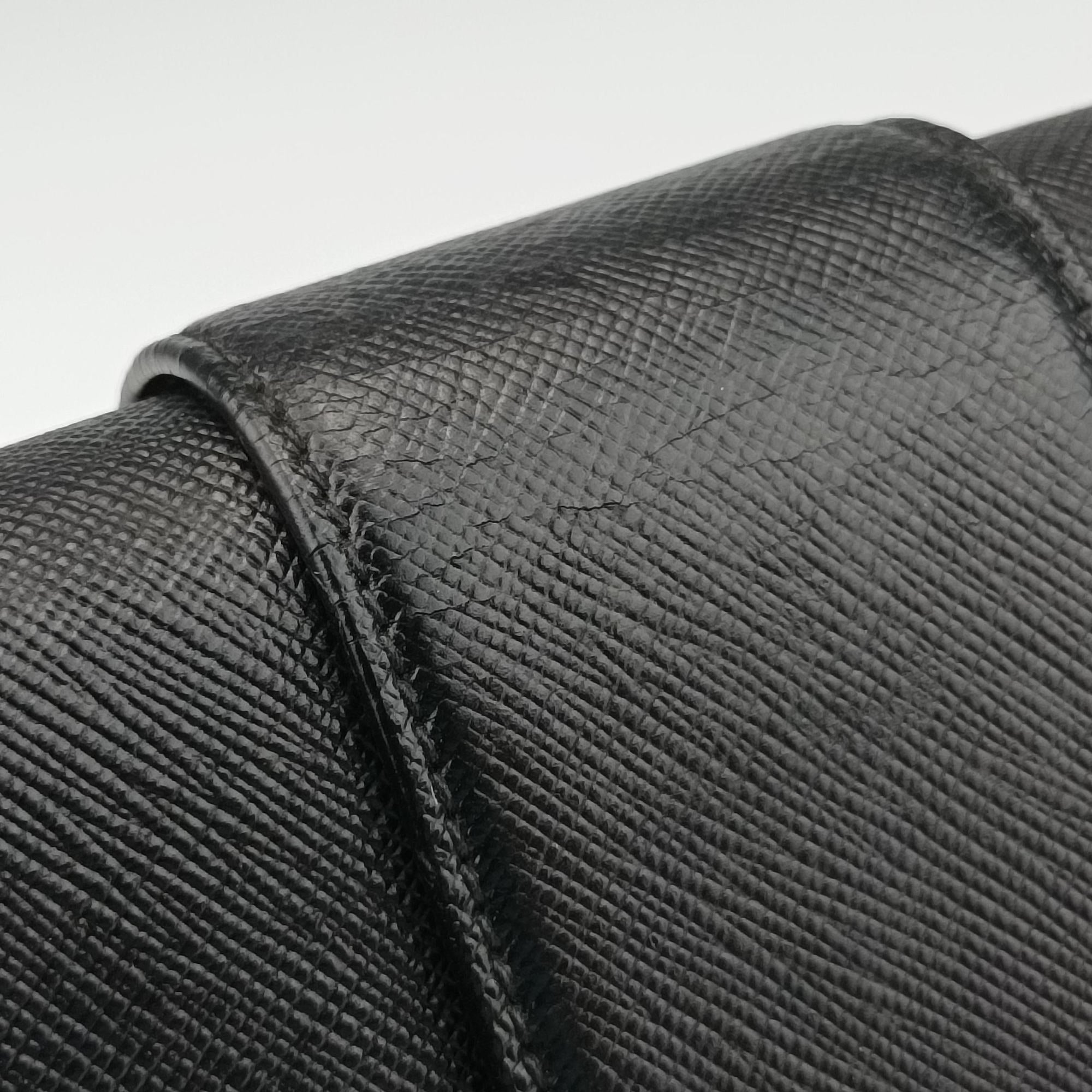 Pre-owned Prada Sound Lock Black SAFFIANO Leather 1BD034 shoulderbag | stylenewstar