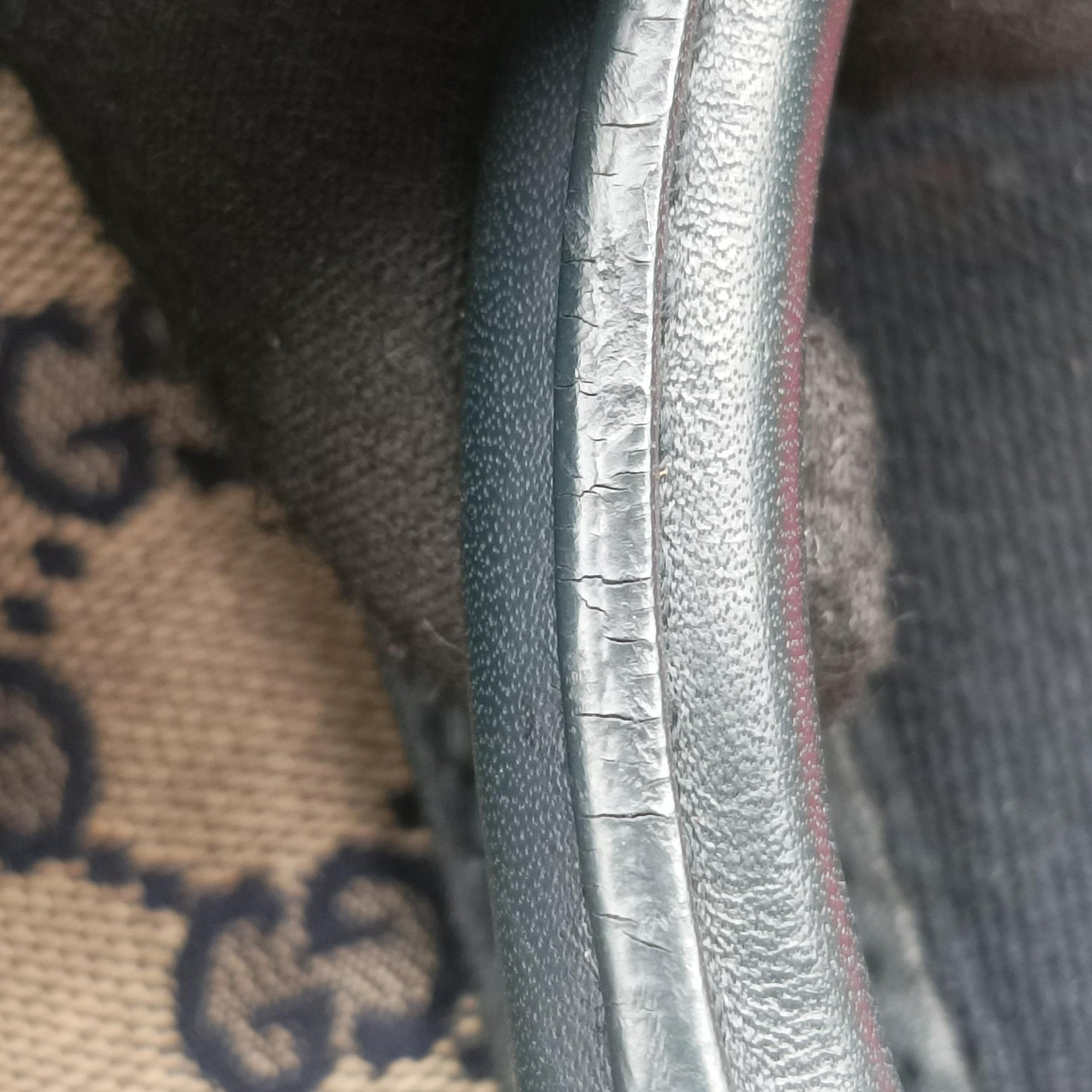 Vintage Gucci Sherry Line Navy×red×beige canvas×leather 247205 shoulderbag | stylenewstar