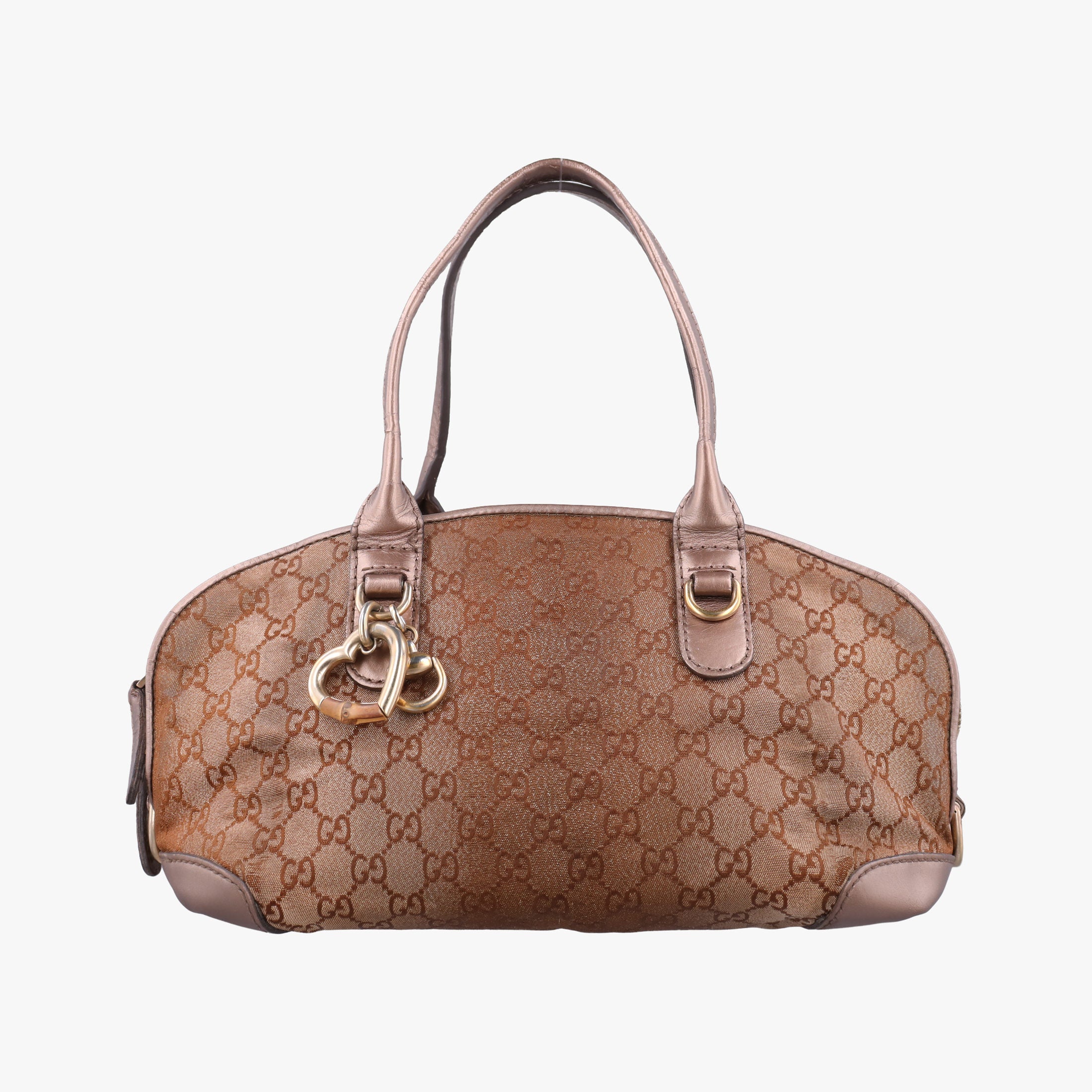 Secondhand Gucci Heart Bit charm Golden×Brown canvas×leather 269955 handbag | stylenewstar