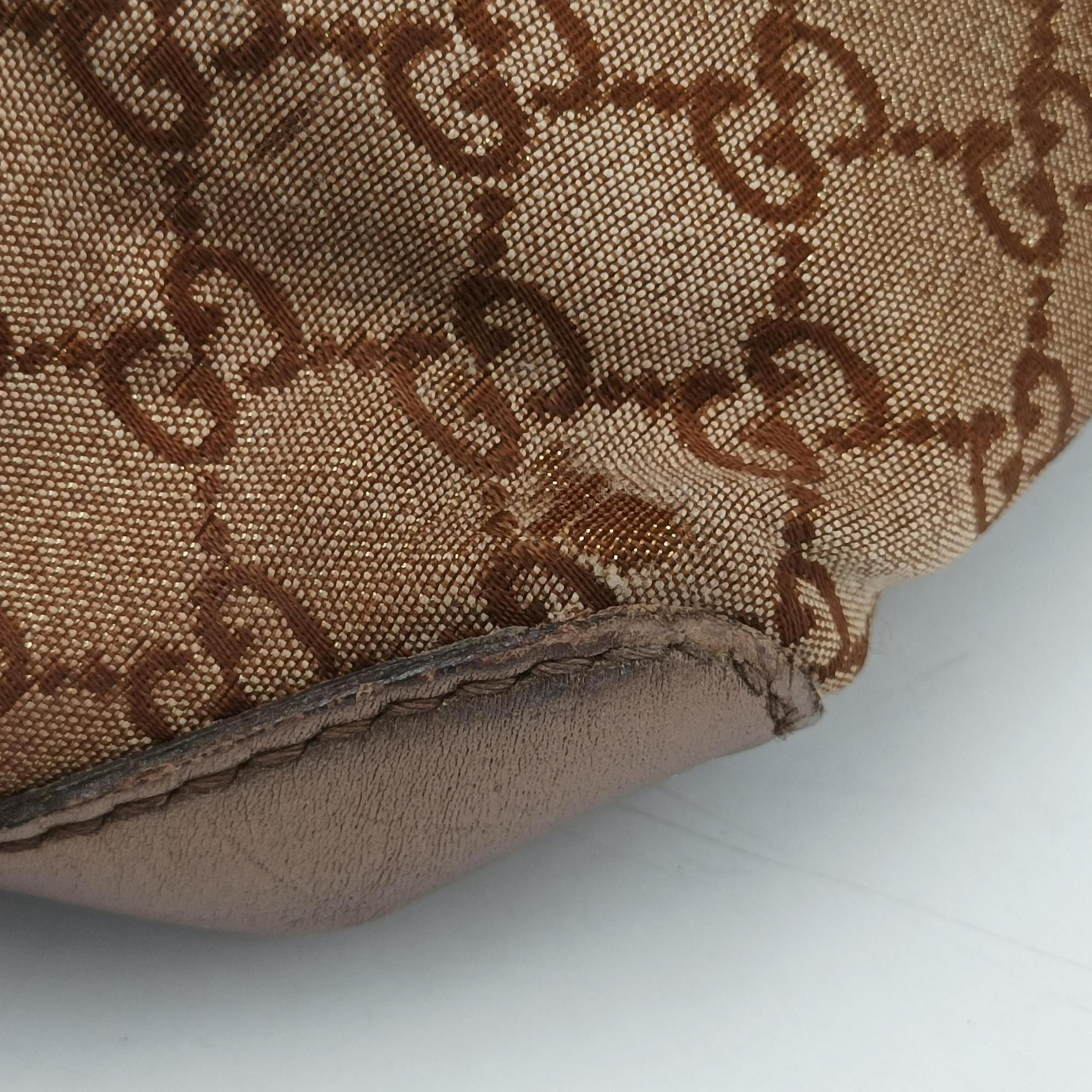 Secondhand Gucci Heart Bit charm Golden×Brown canvas×leather 269955 handbag | stylenewstar