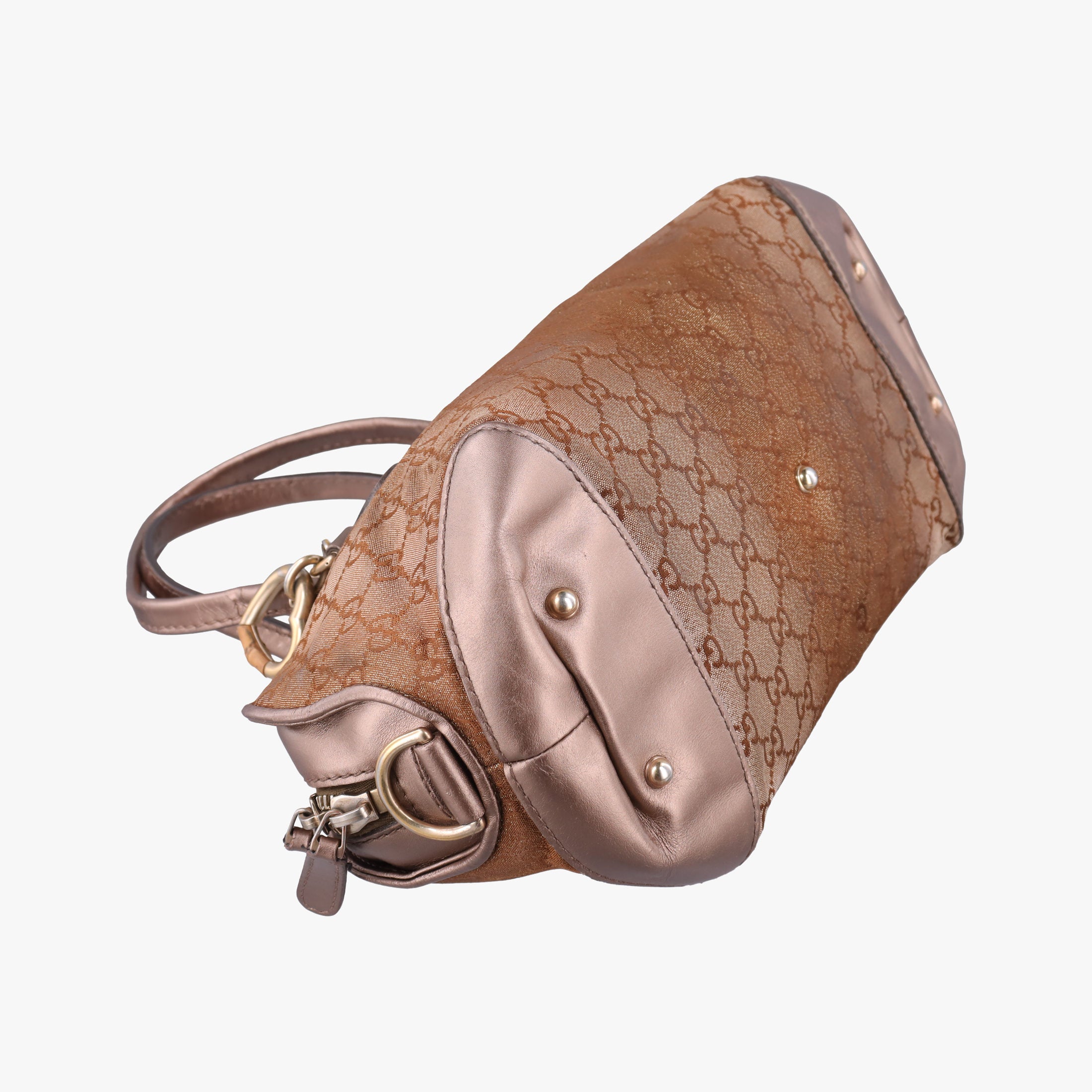 Secondhand Gucci Heart Bit charm Golden×Brown canvas×leather 269955 handbag | stylenewstar