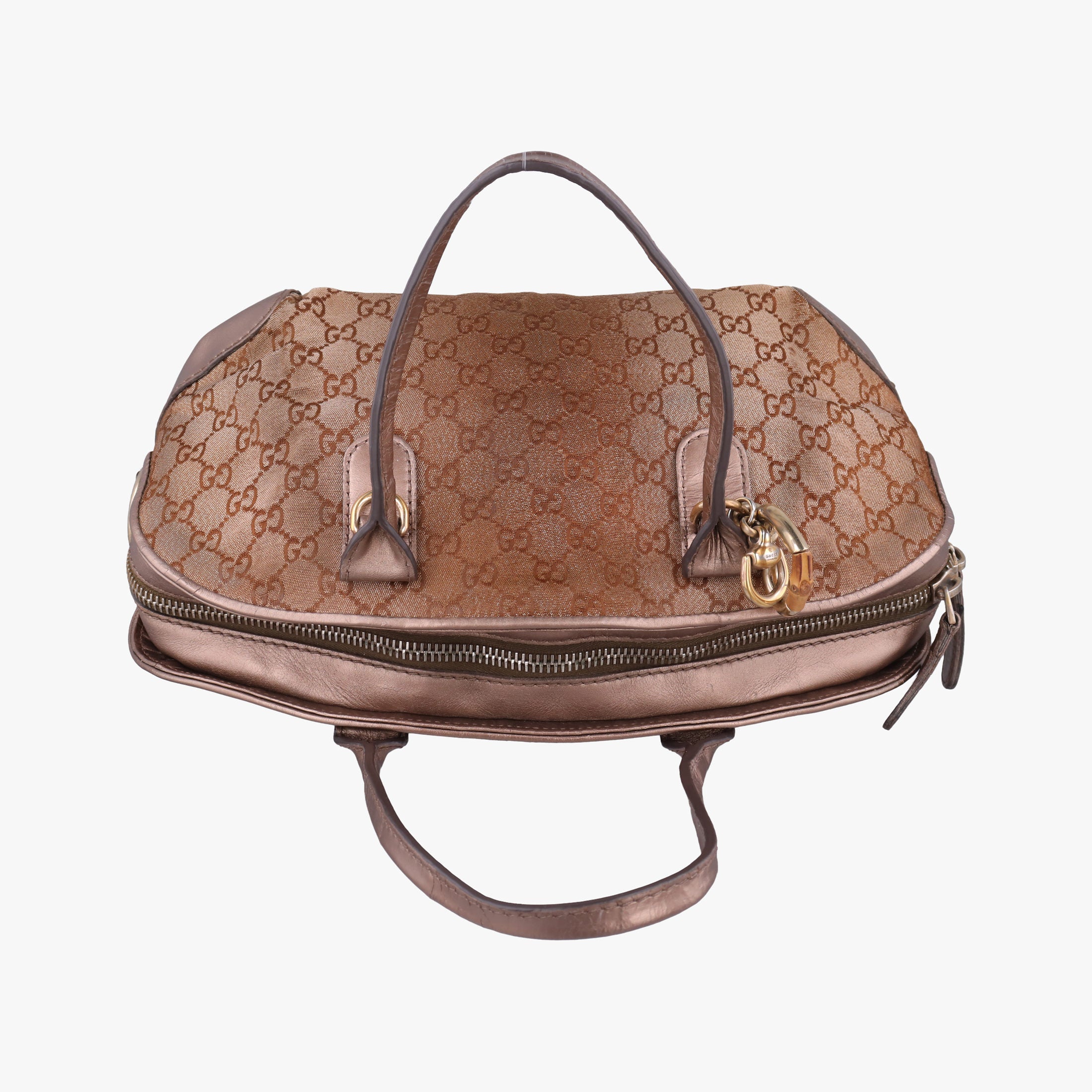 Secondhand Gucci Heart Bit charm Golden×Brown canvas×leather 269955 handbag | stylenewstar