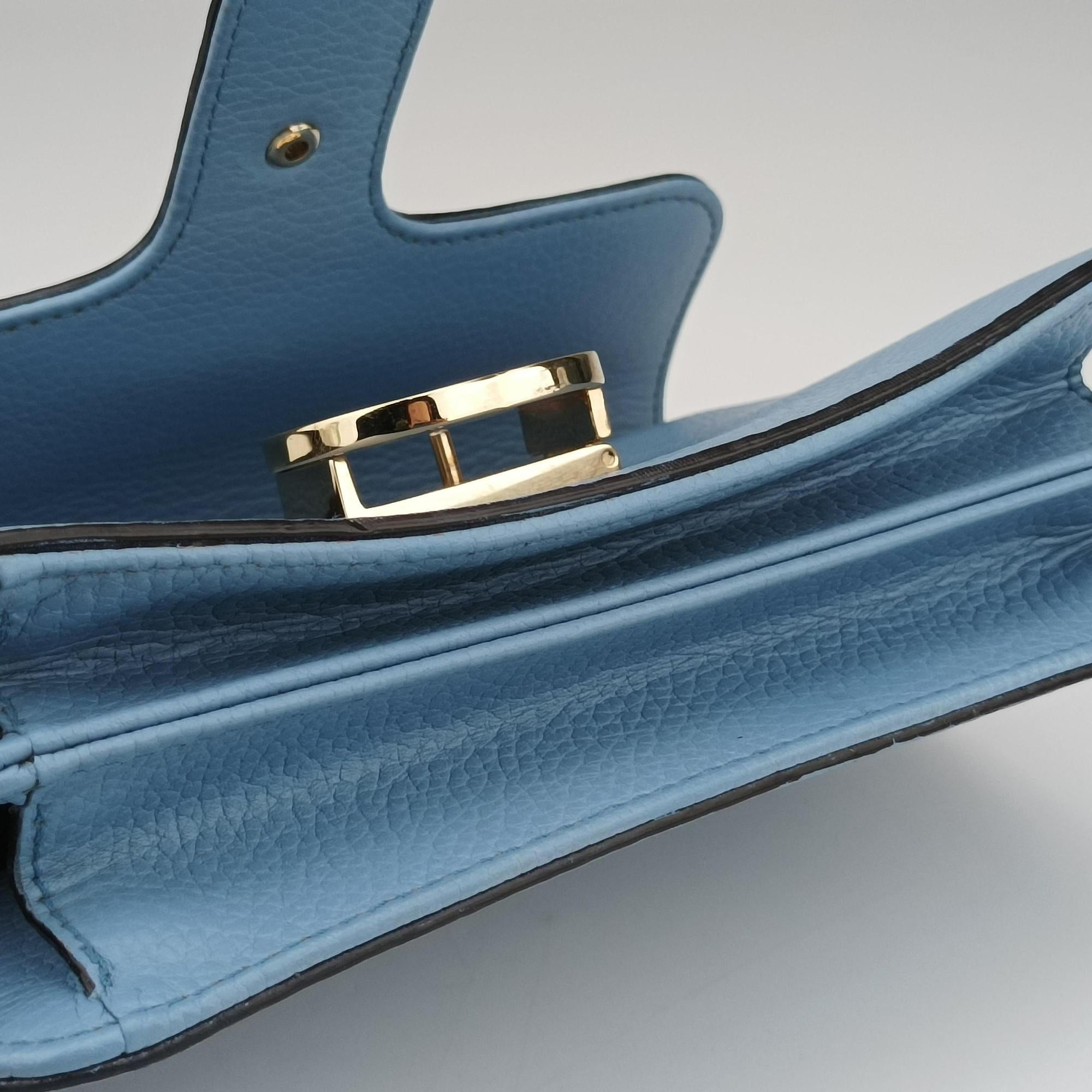 Pre-owned Gucci Interlocking G Blue Leather 510304 shoulderbag | stylenewstar