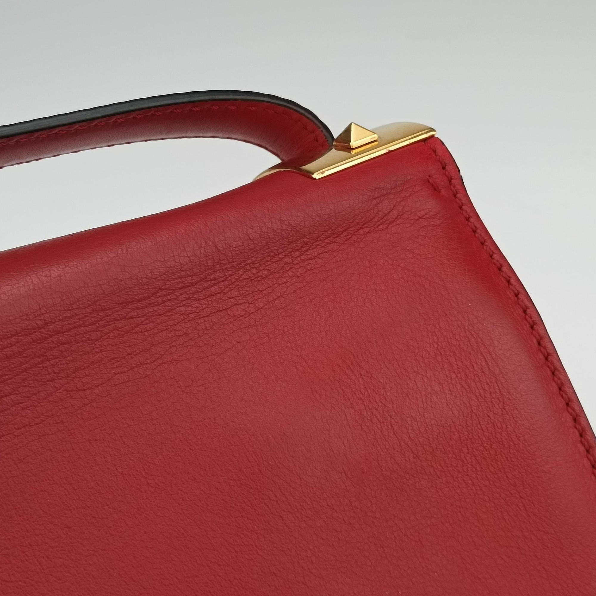 Pre-owned Valentino My Rockstud Red Leather  shoulderbag | stylenewstar