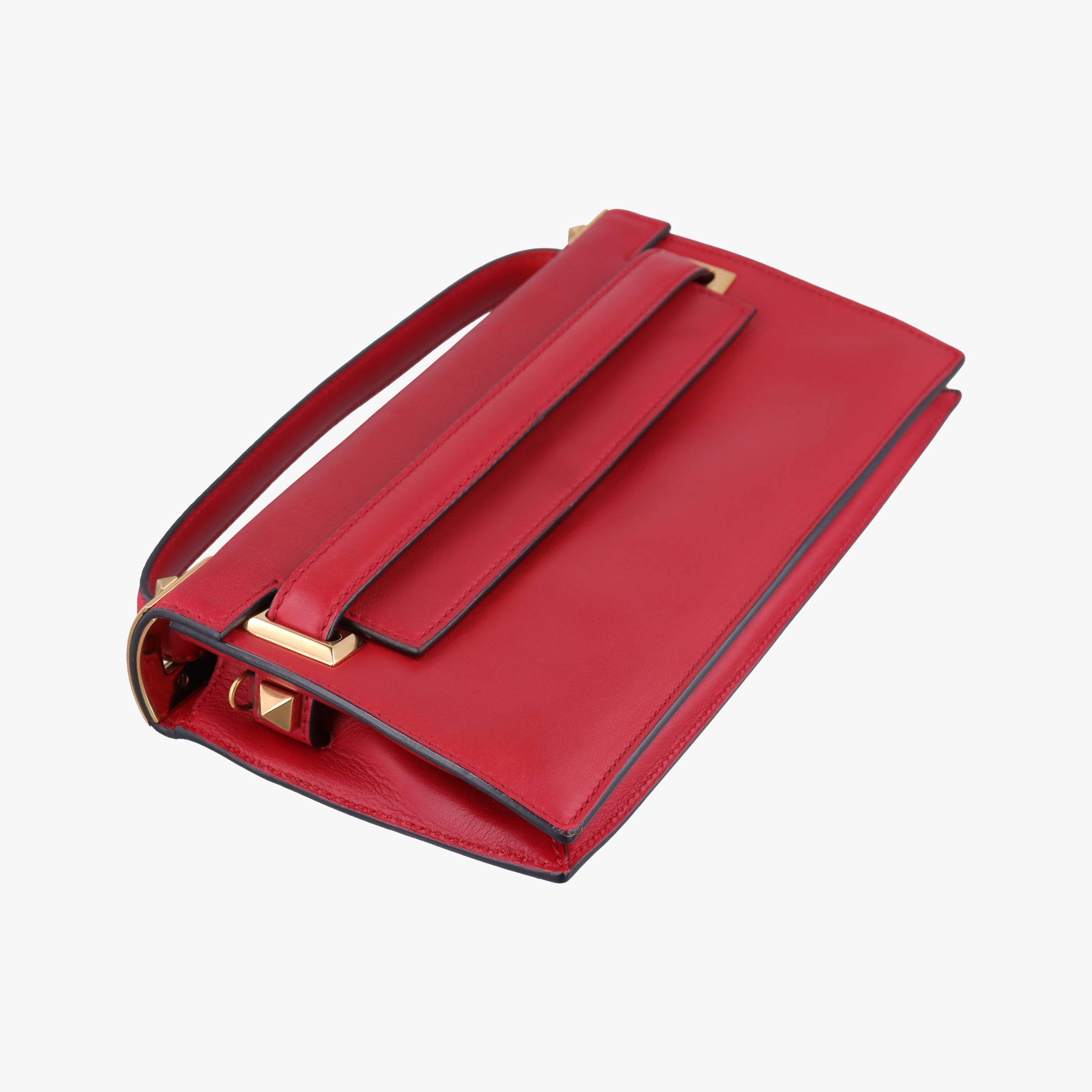Pre-owned Valentino My Rockstud Red Leather  shoulderbag | stylenewstar