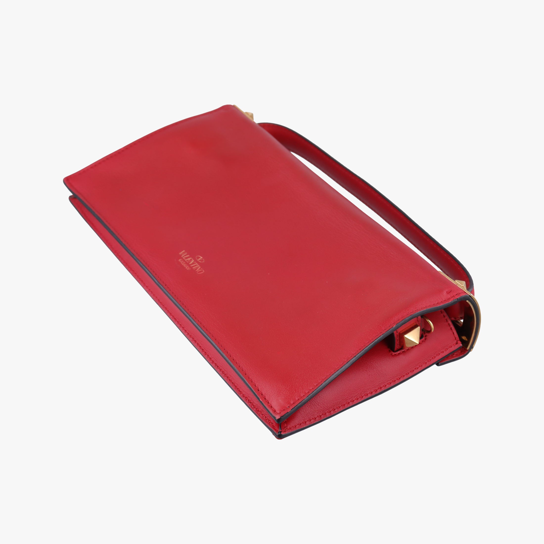 Pre-owned Valentino My Rockstud Red Leather  shoulderbag | stylenewstar