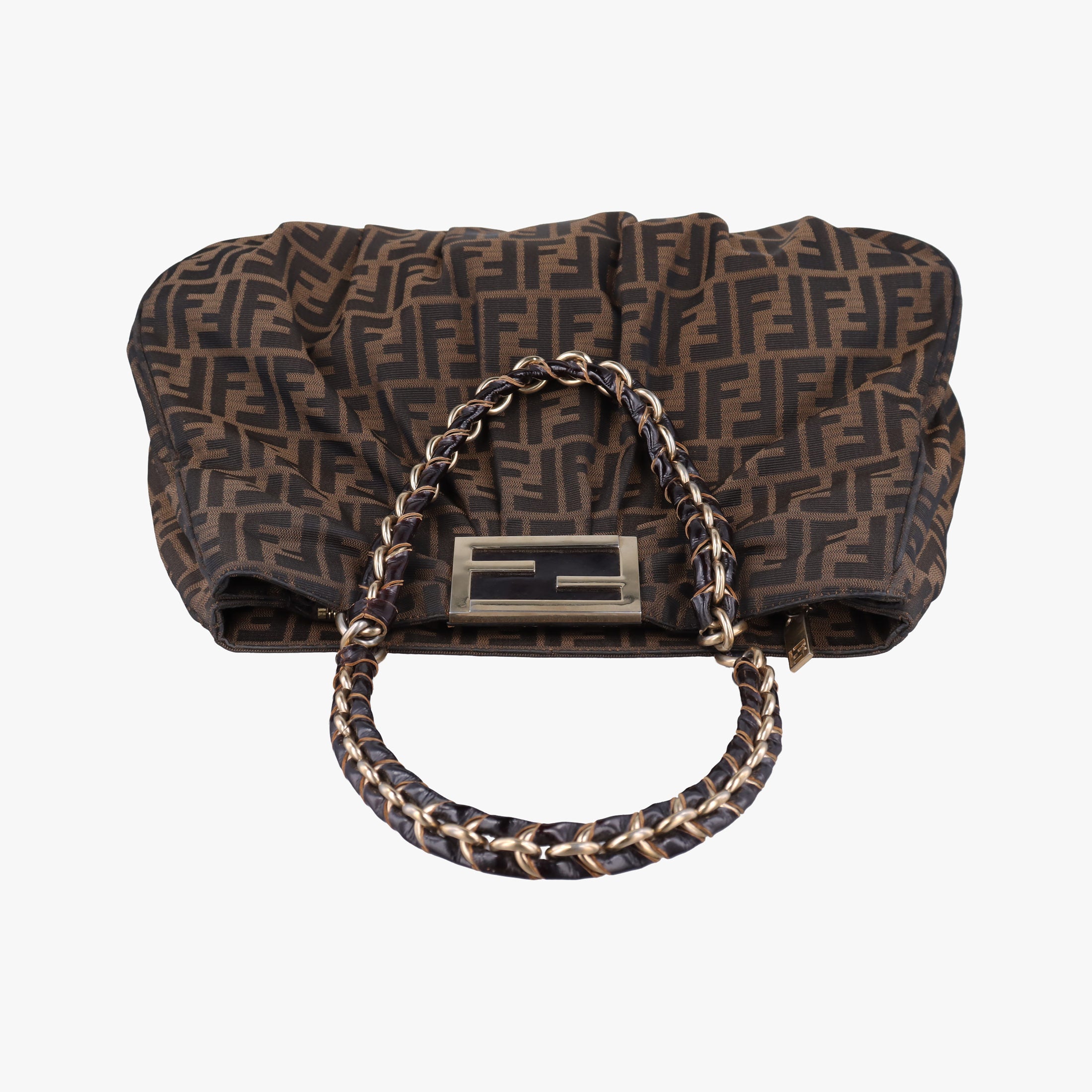 Pre-owned Fendi Mia Brown canvas 8BR616 shoulderbag | stylenewstar