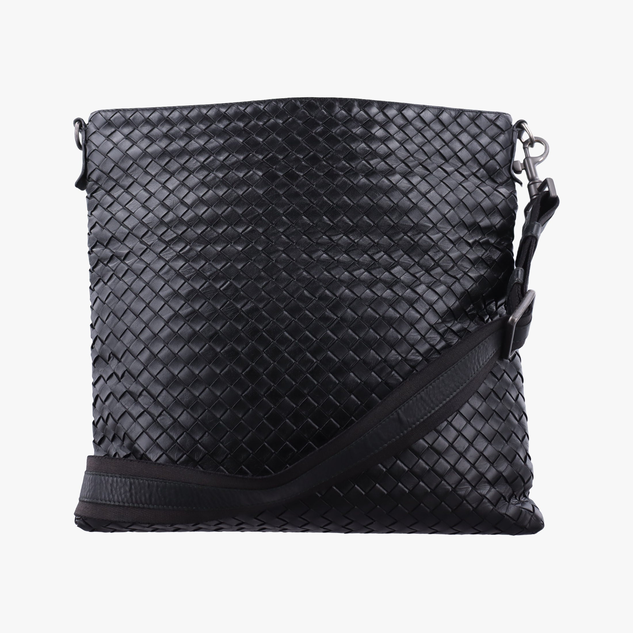 Pre-owned Bottega Veneta Intrecciato Black lambskin  shoulderbag | stylenewstar