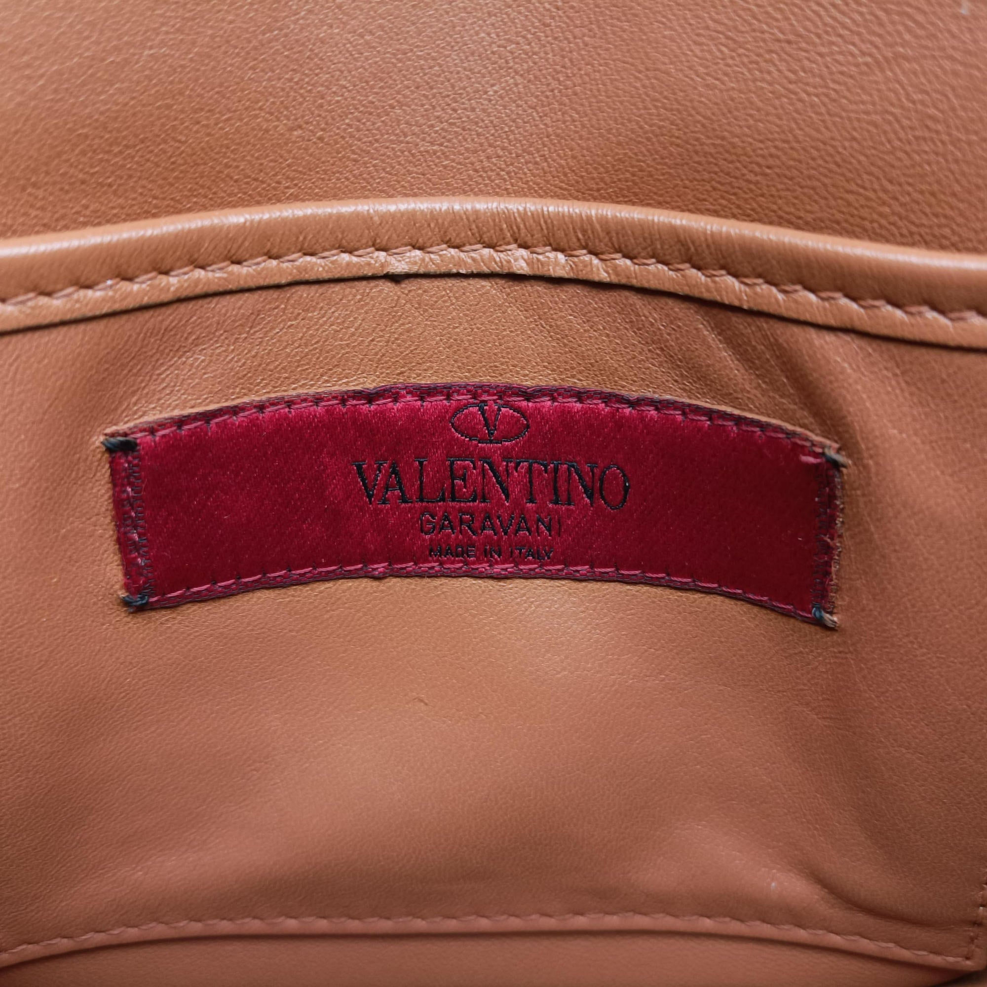 Pre-owned Valentino Rockstud Brown Leather  shoulderbag | stylenewstar