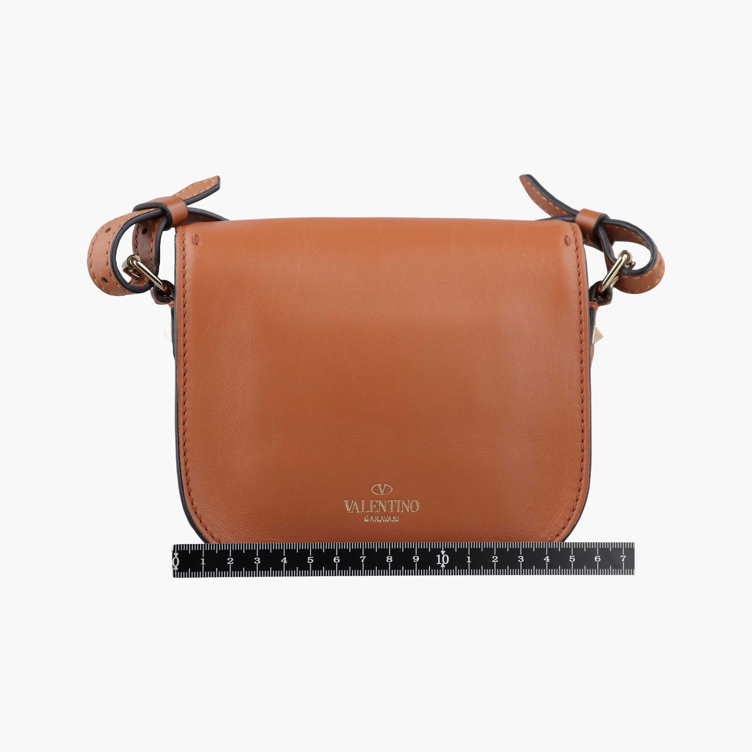 Pre-owned Valentino Rockstud Brown Leather  shoulderbag | stylenewstar