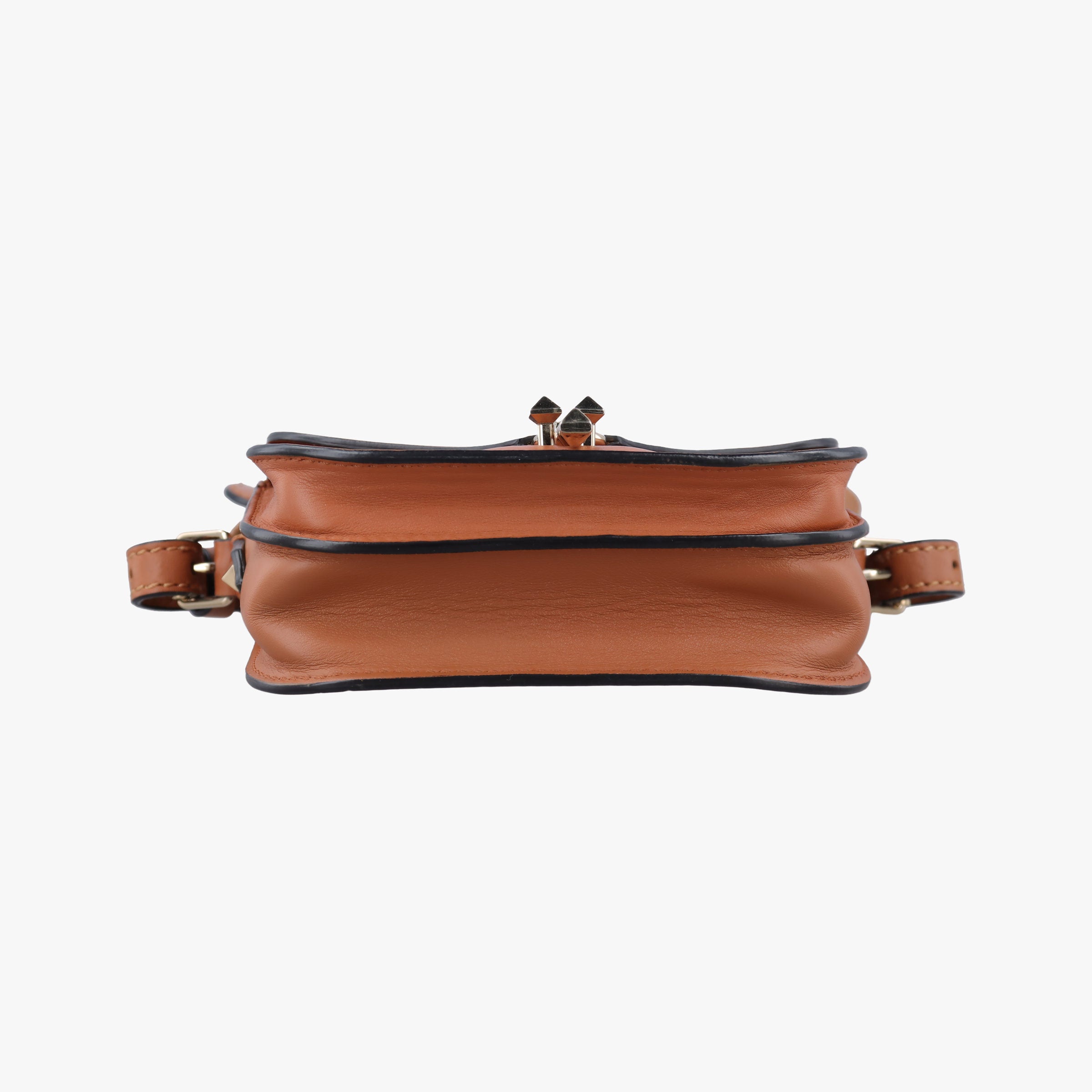Pre-owned Valentino Rockstud Brown Leather  shoulderbag | stylenewstar