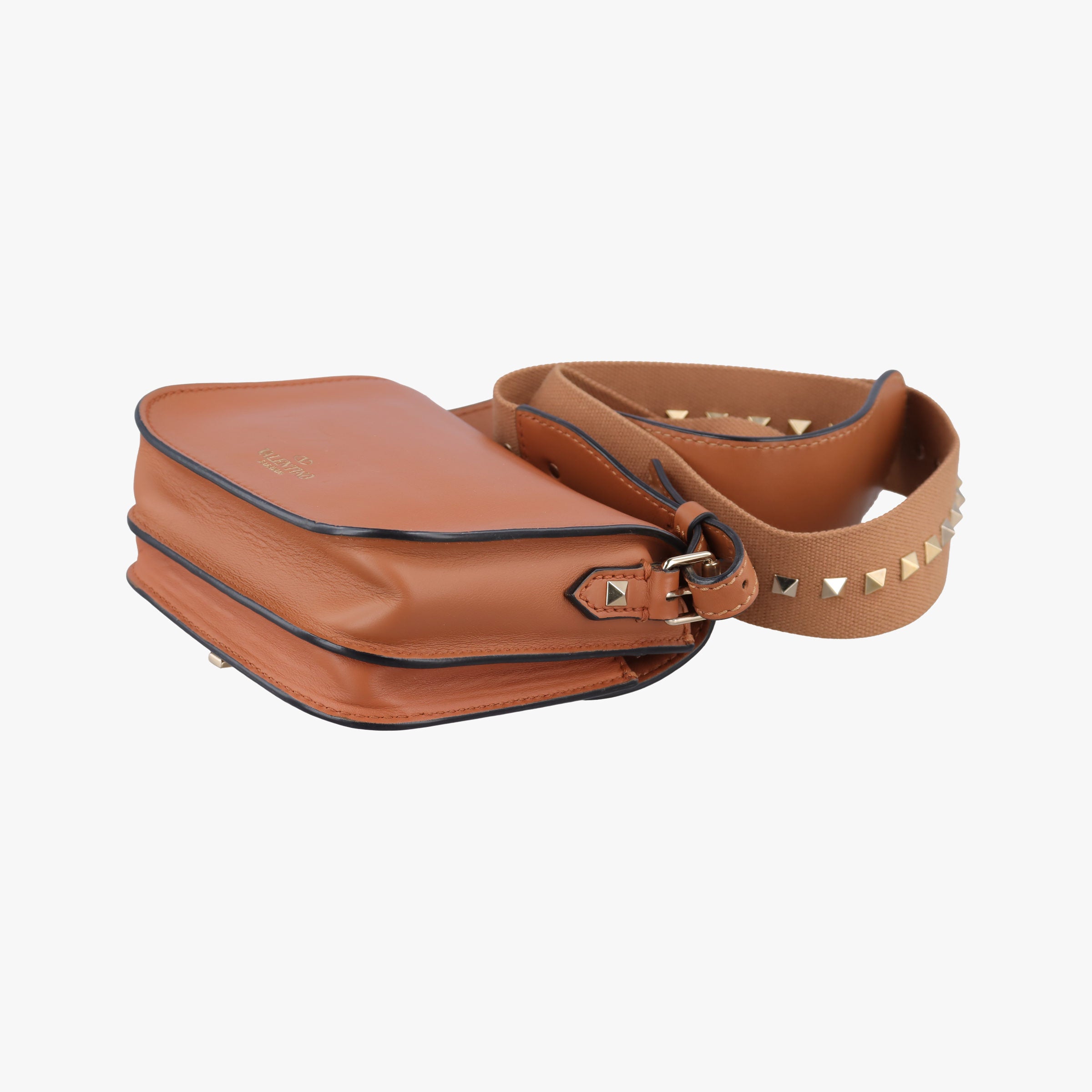 Pre-owned Valentino Rockstud Brown Leather  shoulderbag | stylenewstar