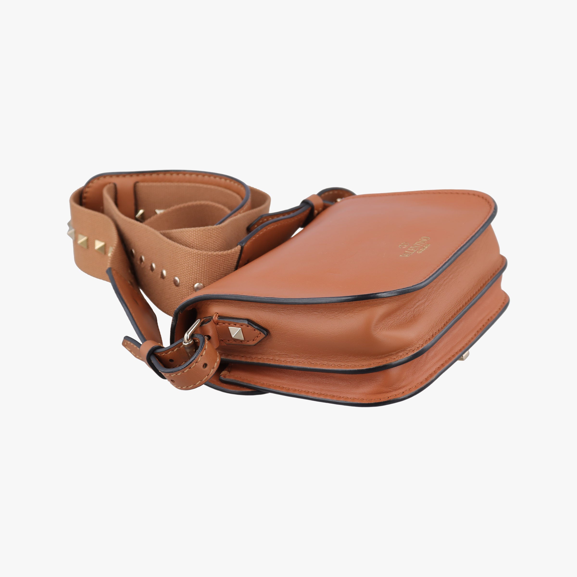 Pre-owned Valentino Rockstud Brown Leather  shoulderbag | stylenewstar