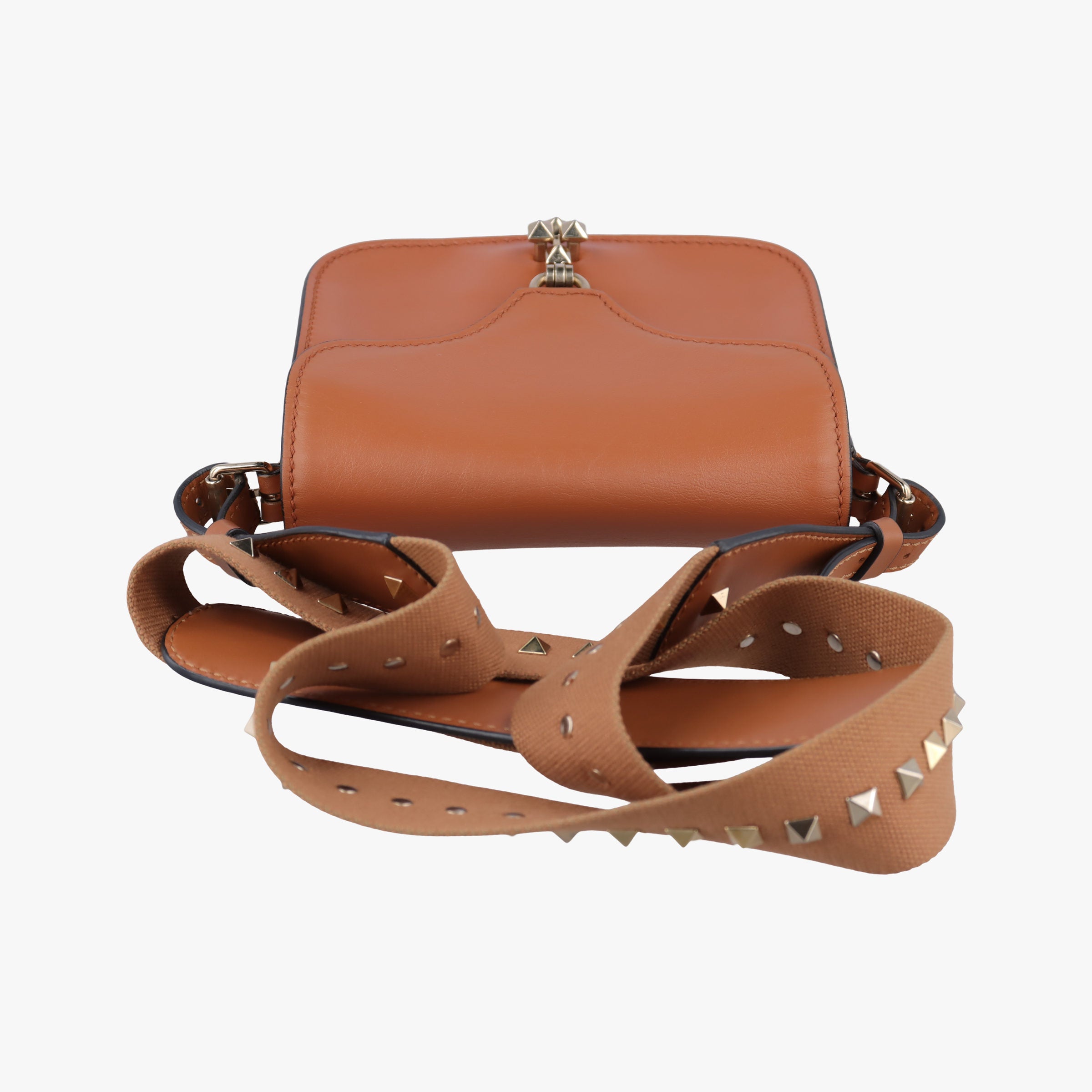 Pre-owned Valentino Rockstud Brown Leather  shoulderbag | stylenewstar