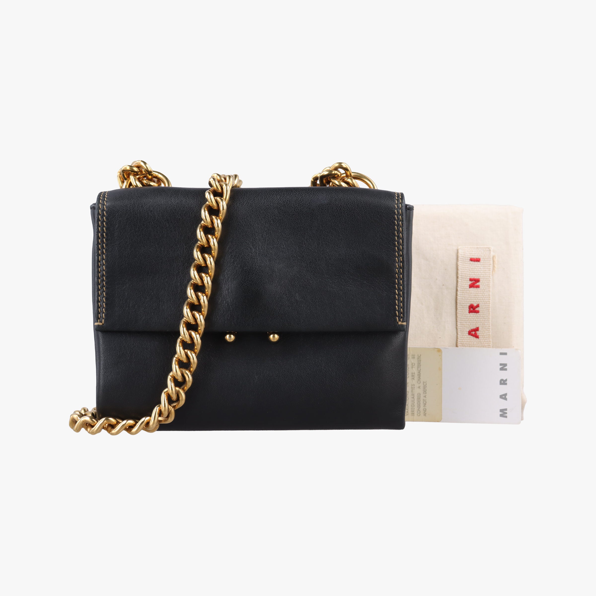 Pre-owned Marni Trunk Black Leather  shoulderbag | stylenewstar