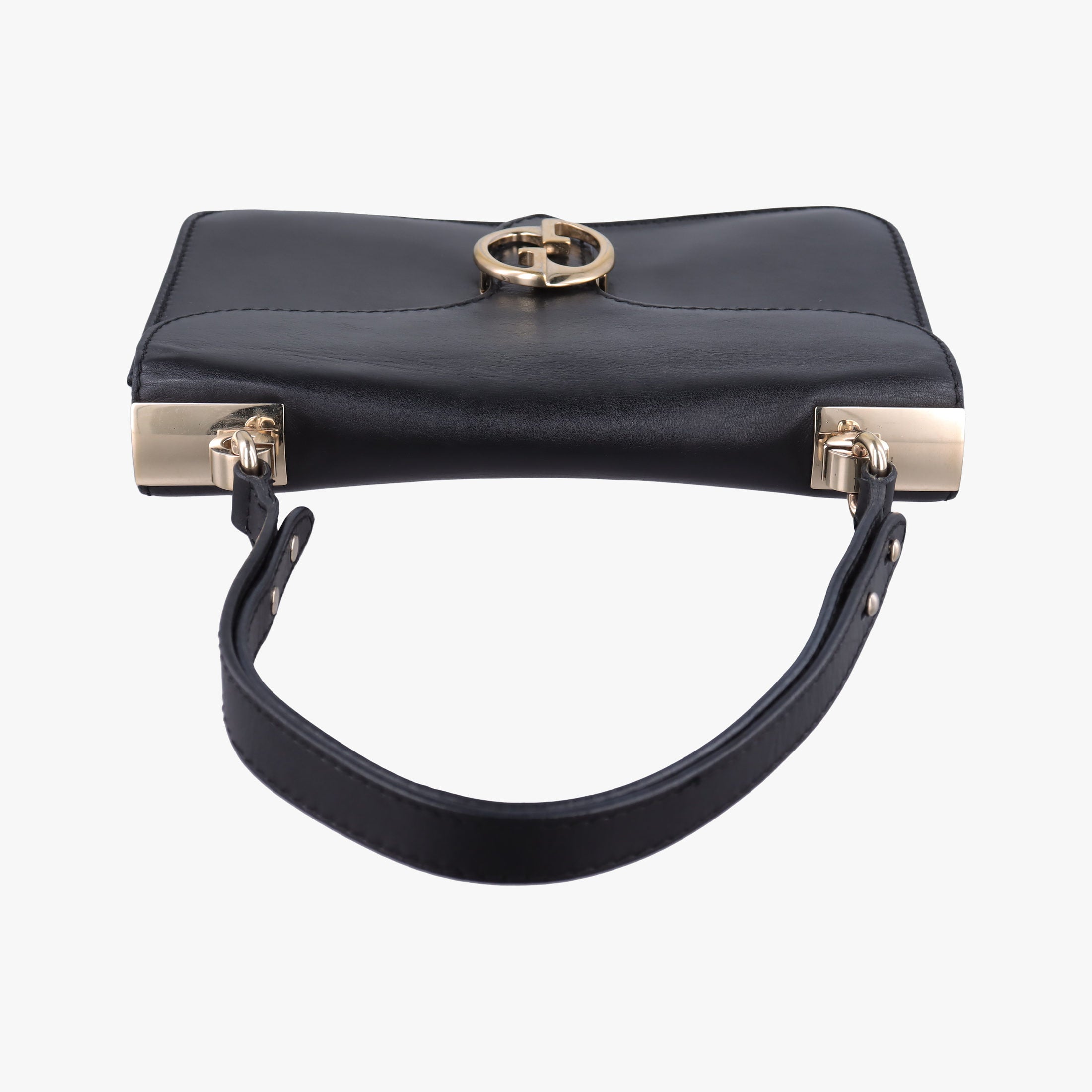 Secondhand Gucci Interlocking 1973 Flap Black Leather 277522 shoulderbag | stylenewstar