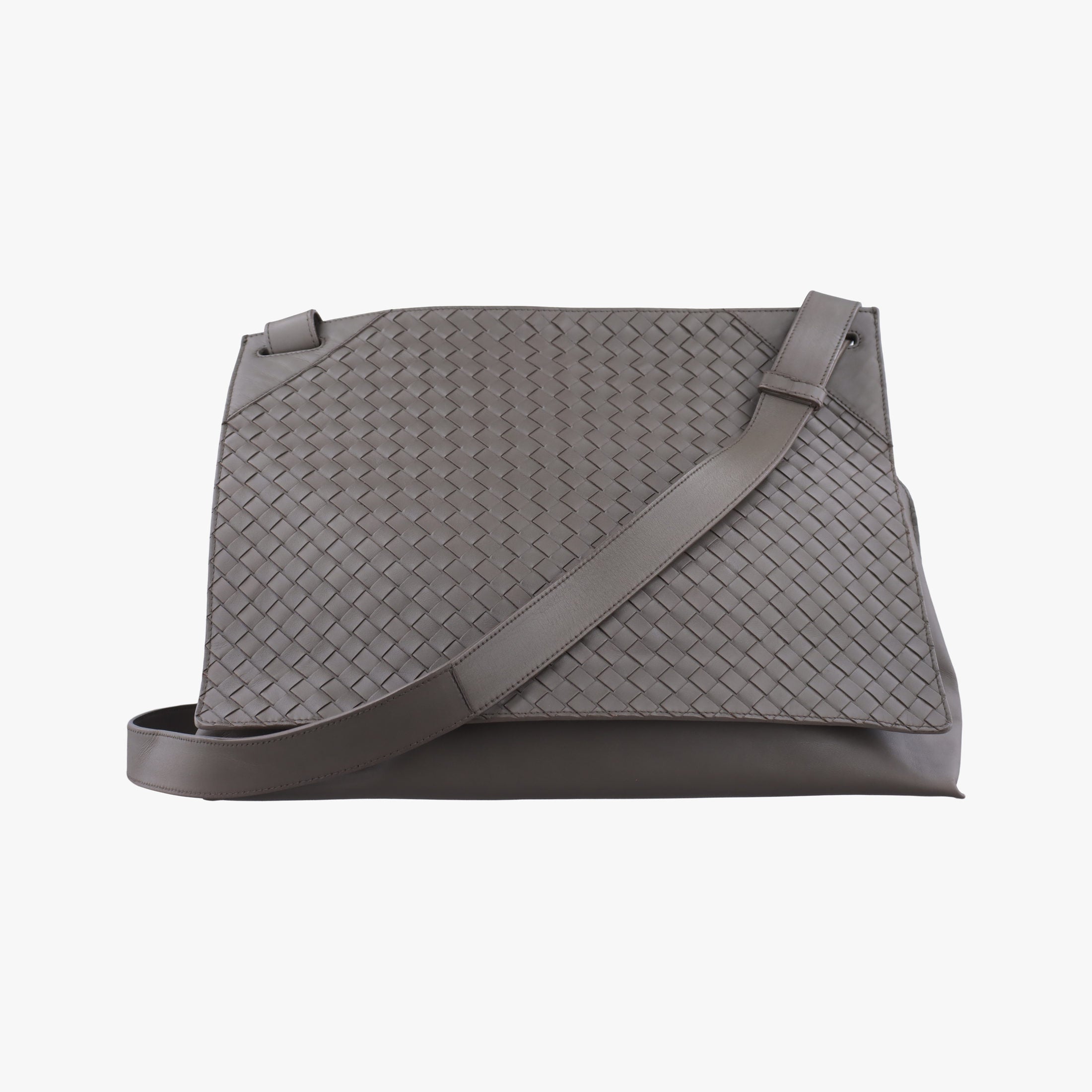 Pre-owned Bottega Veneta Intrecciato Grey lambskin  shoulderbag | stylenewstar
