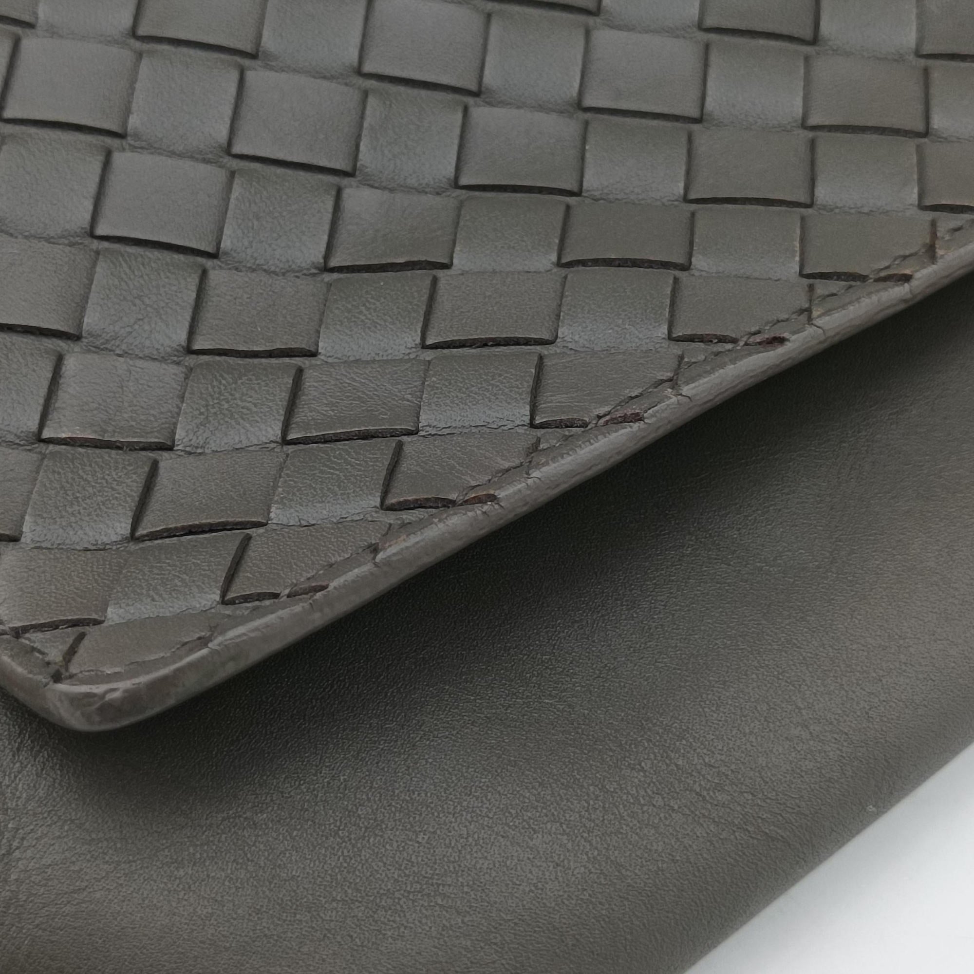Pre-owned Bottega Veneta Intrecciato Grey lambskin  shoulderbag | stylenewstar