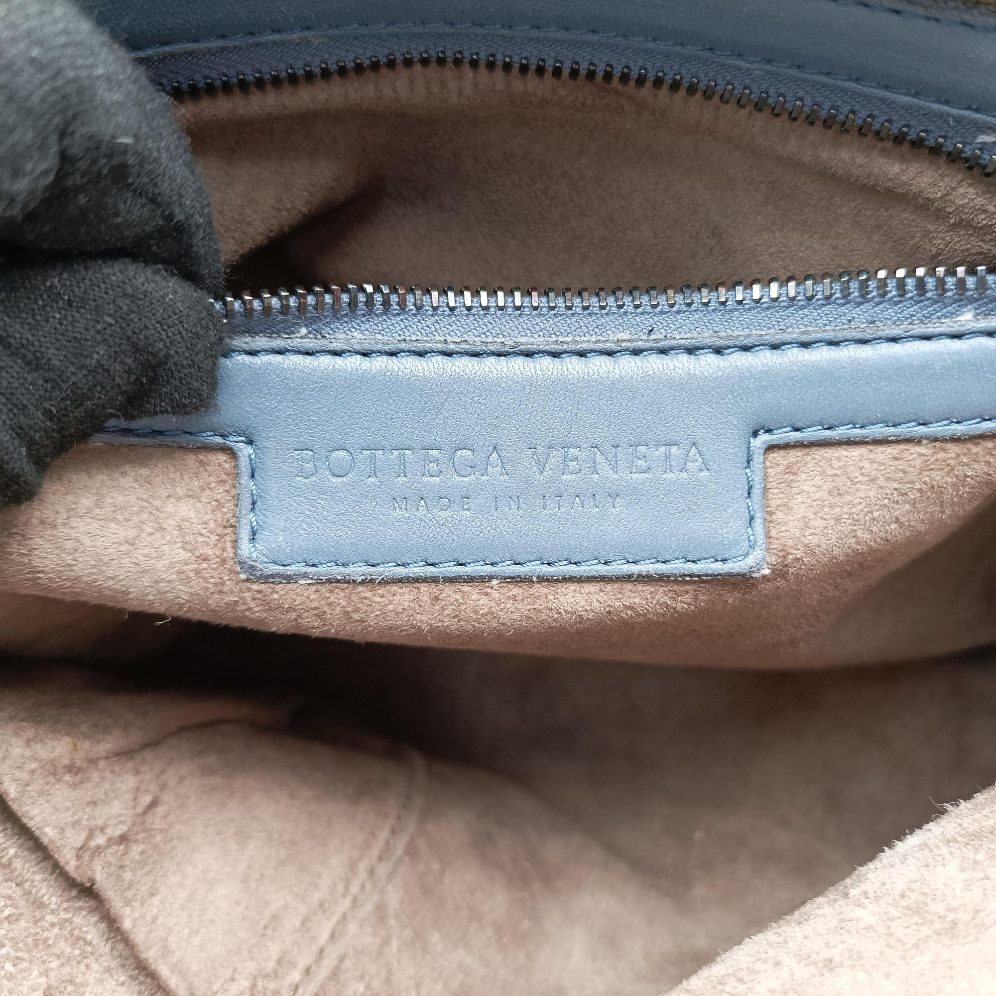 Pre-owned Bottega Veneta NODINI Intrecciato Blue lambskin  shoulderbag | stylenewstar