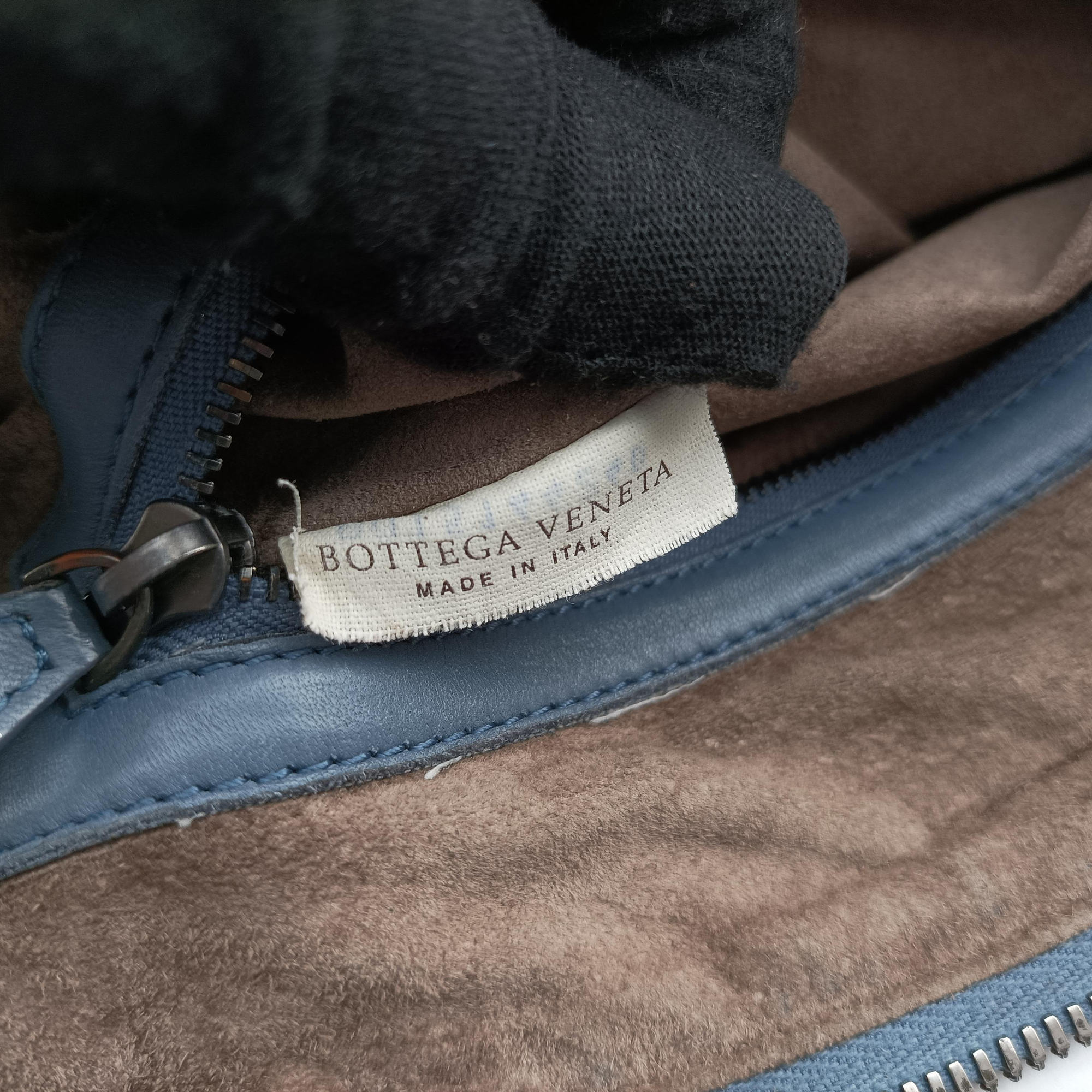 Pre-owned Bottega Veneta NODINI Intrecciato Blue lambskin  shoulderbag | stylenewstar