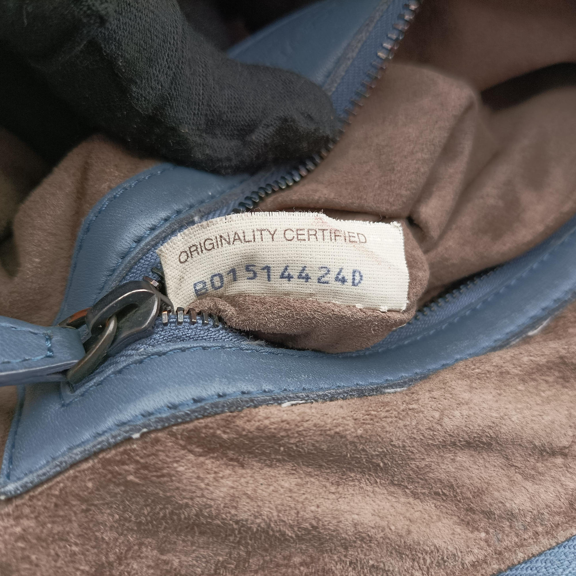 Pre-owned Bottega Veneta NODINI Intrecciato Blue lambskin  shoulderbag | stylenewstar