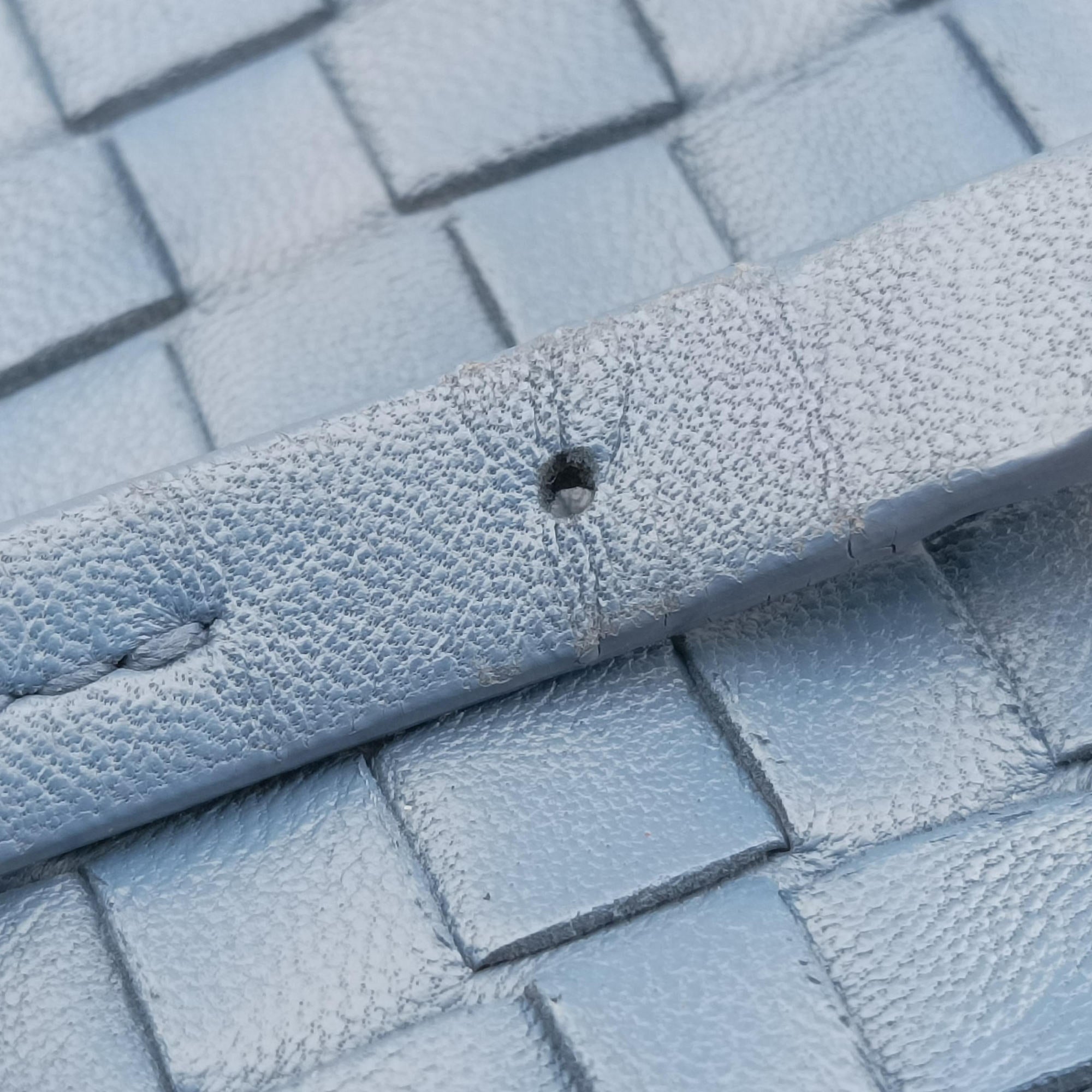 Pre-owned Bottega Veneta NODINI Intrecciato Blue lambskin  shoulderbag | stylenewstar