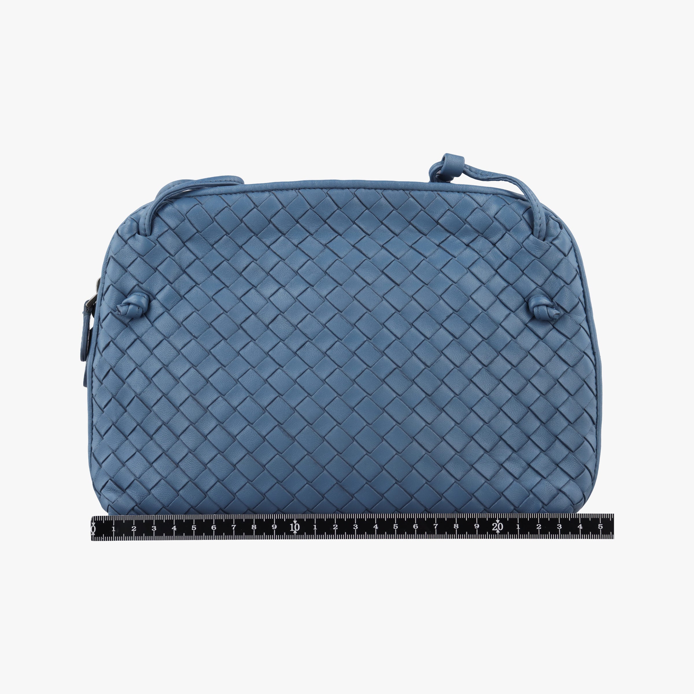 Pre-owned Bottega Veneta NODINI Intrecciato Blue lambskin  shoulderbag | stylenewstar